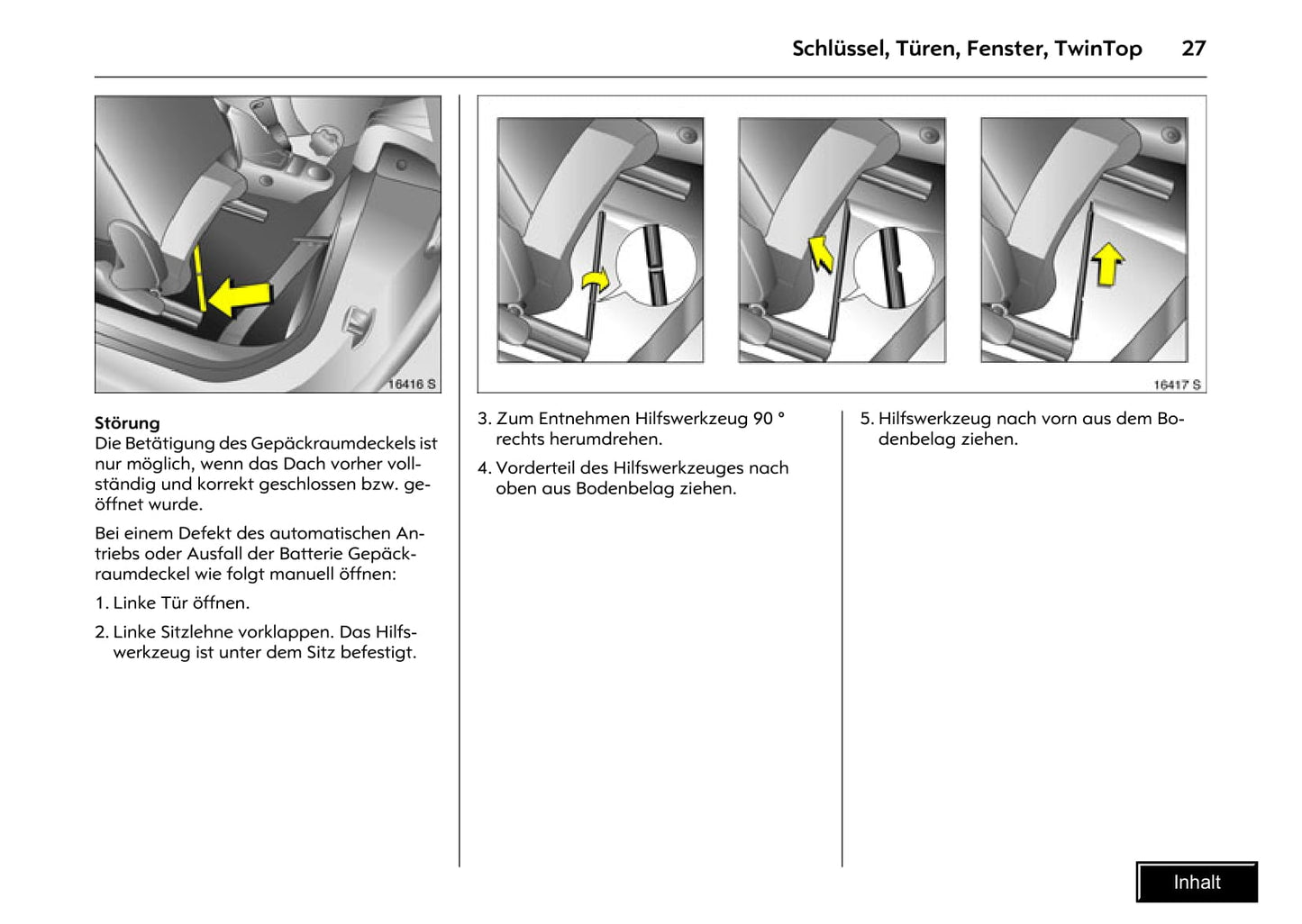 2008-2010 Opel Tigra Twin Top Manuel du propriétaire | Allemand