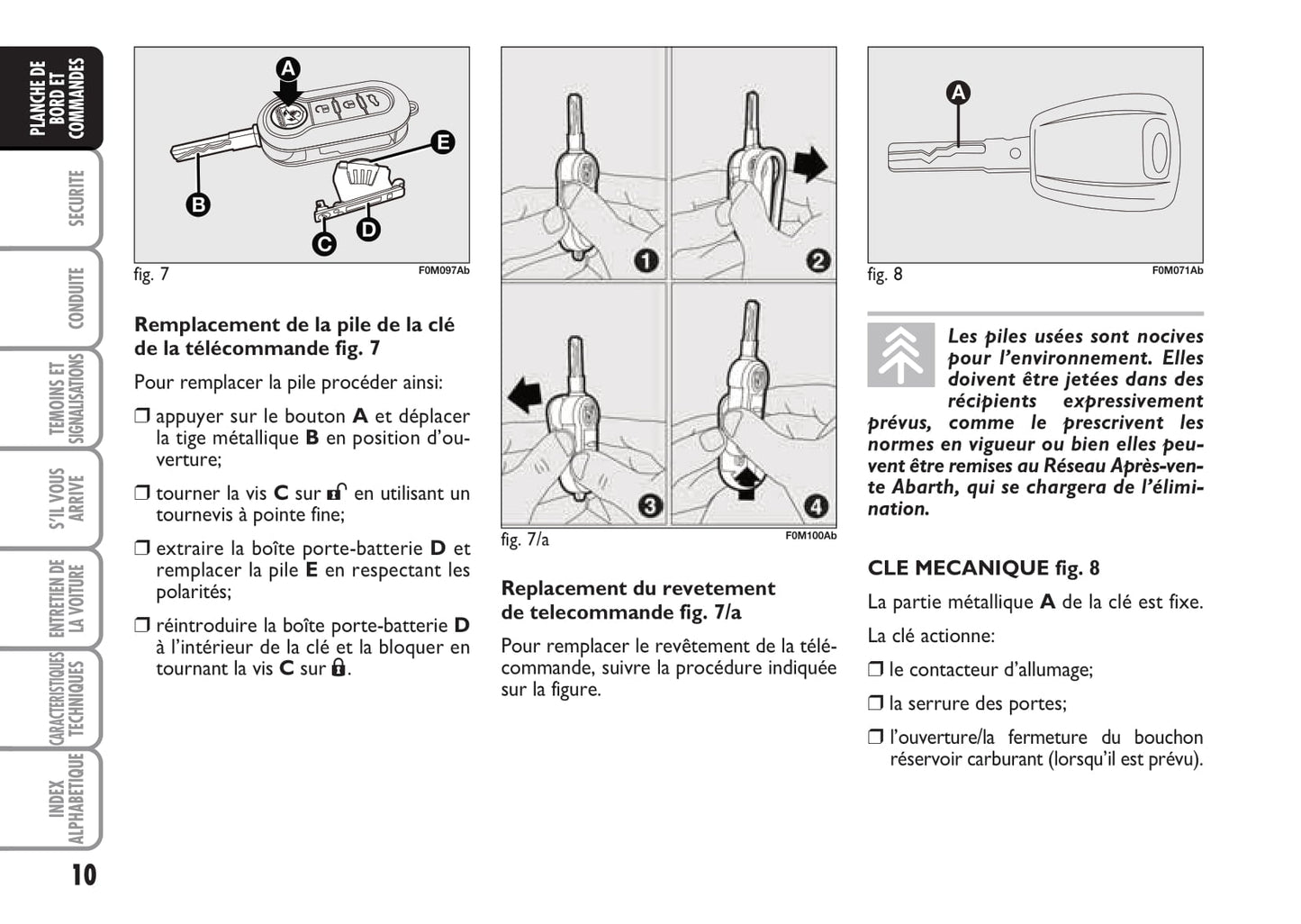 2008-2010 Abarth Grande Punto Owner's Manual | French