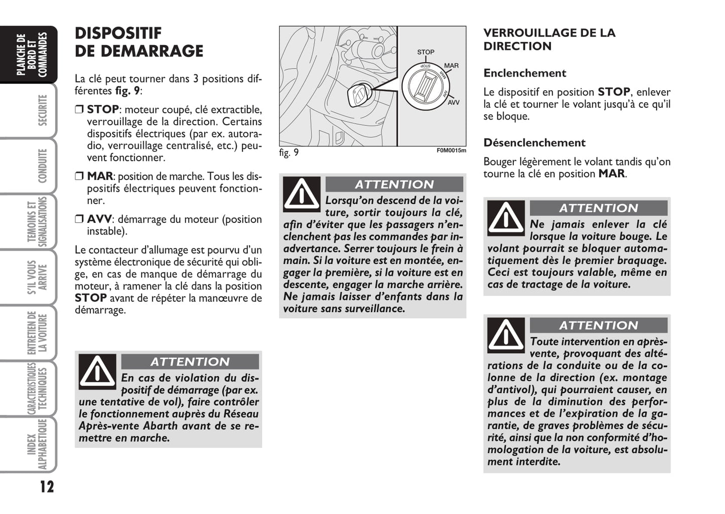 2008-2010 Abarth Grande Punto Owner's Manual | French