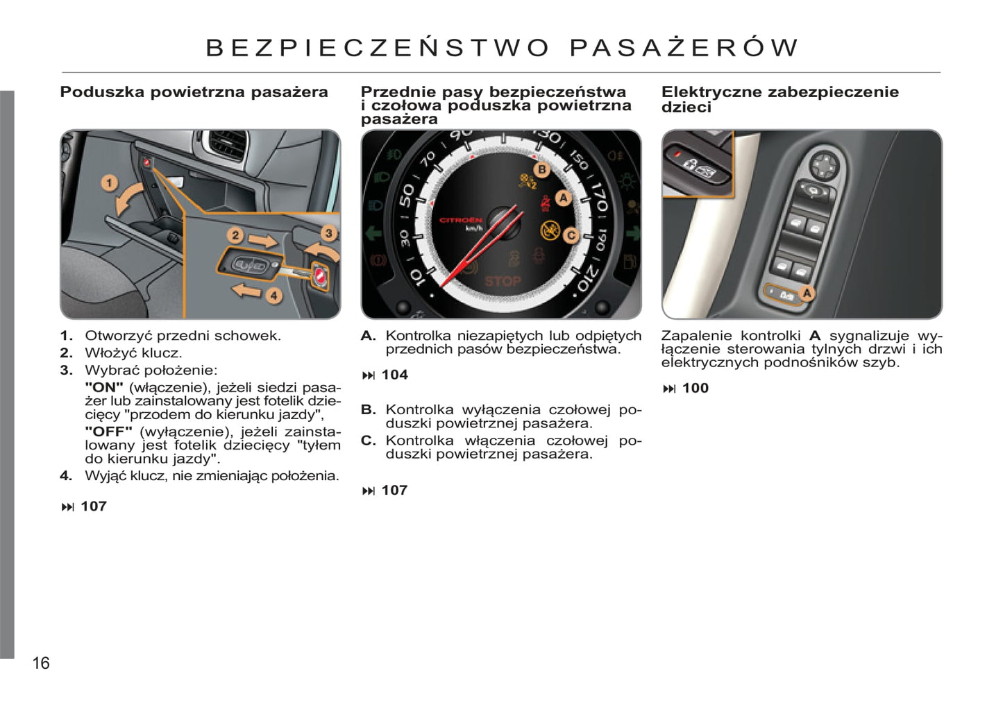 2011-2013 Citroën C3 Owner's Manual | Polish