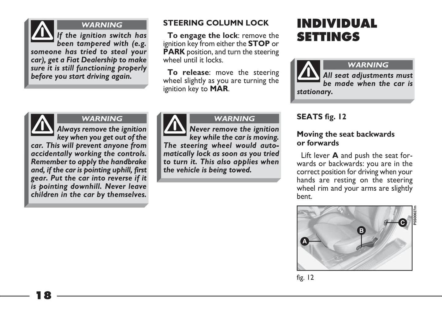 2003-2004 Fiat Barchetta Owner's Manual | English