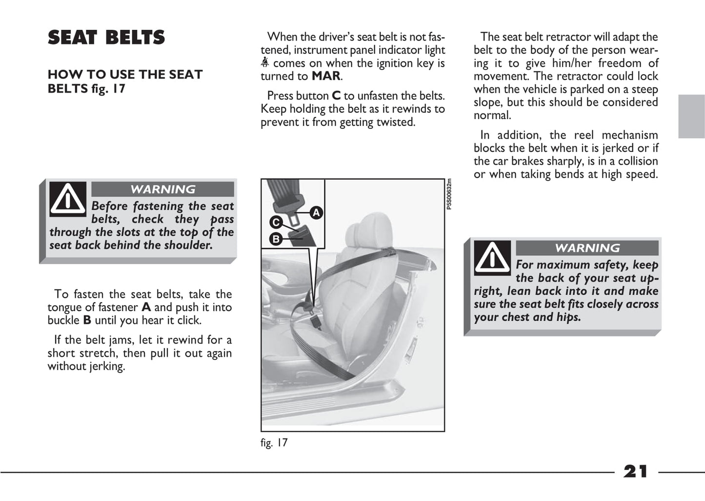 2003-2004 Fiat Barchetta Owner's Manual | English