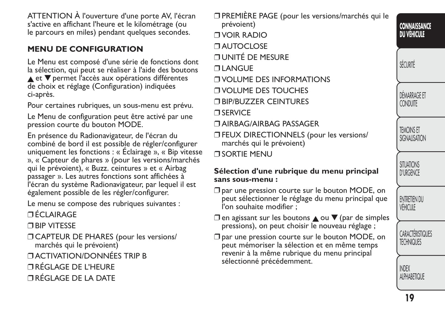 2014-2015 Fiat Bravo Owner's Manual | French