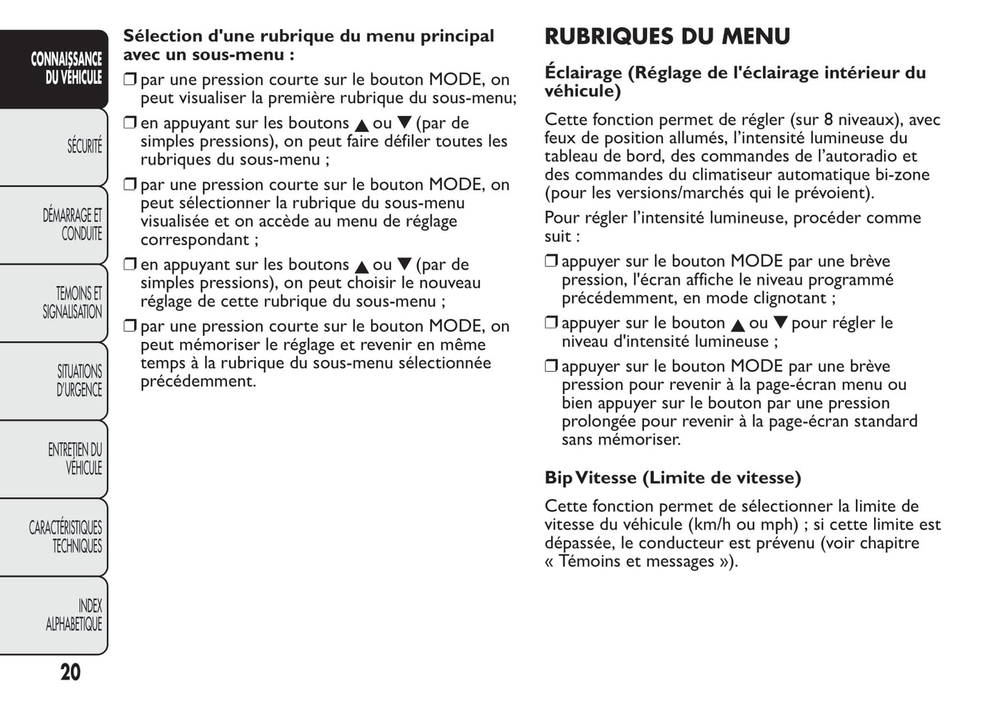 2014-2015 Fiat Bravo Owner's Manual | French