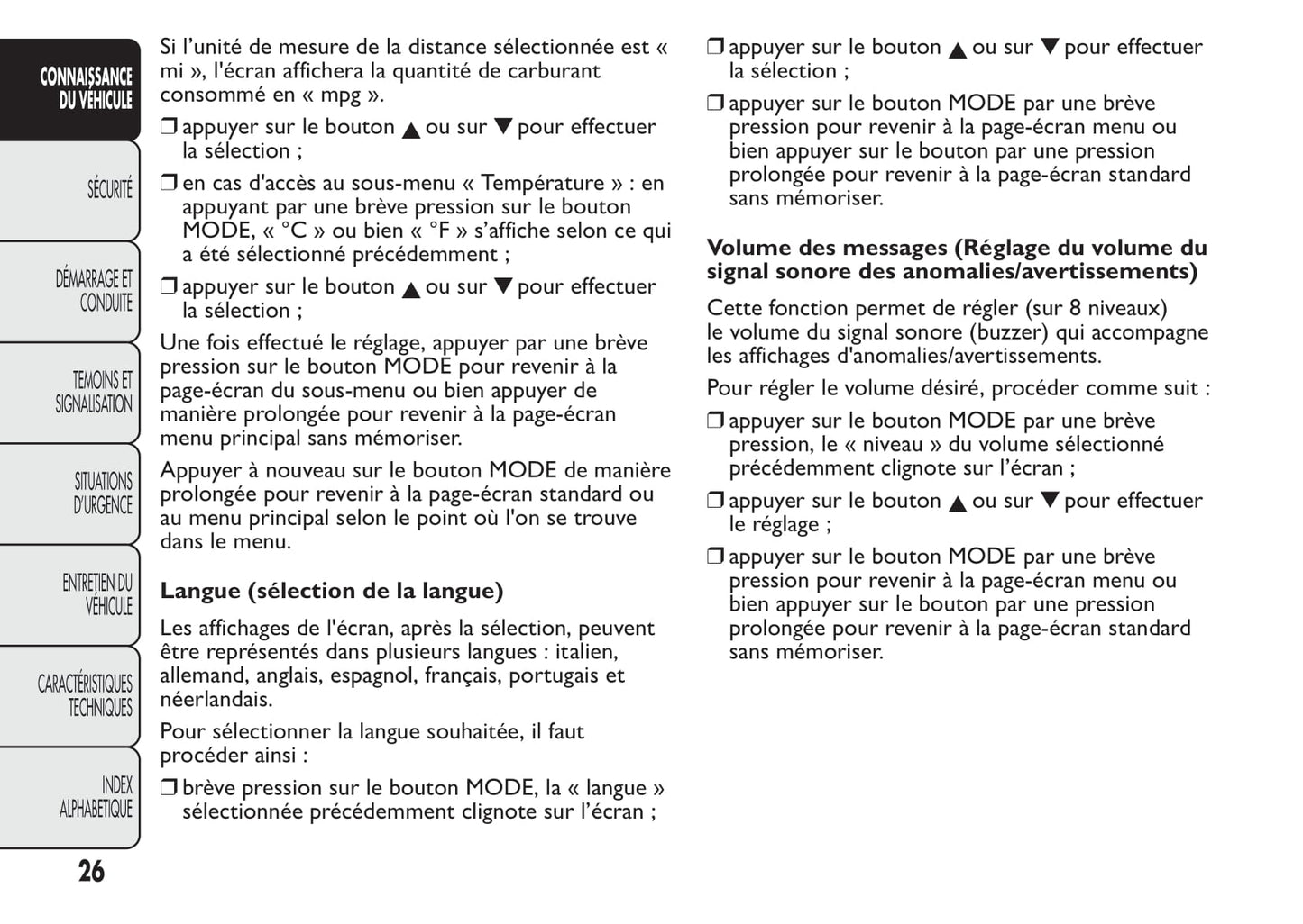 2014-2015 Fiat Bravo Owner's Manual | French