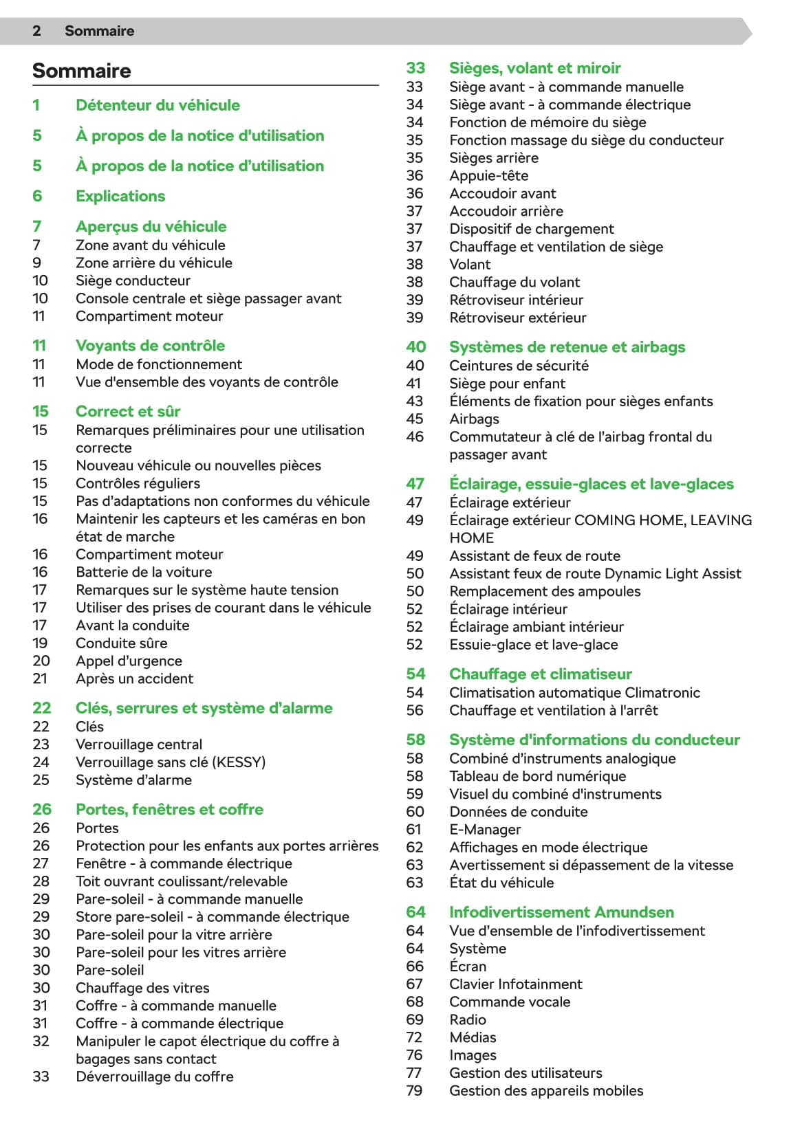 2019-2020 Skoda Superb iV Owner's Manual | French