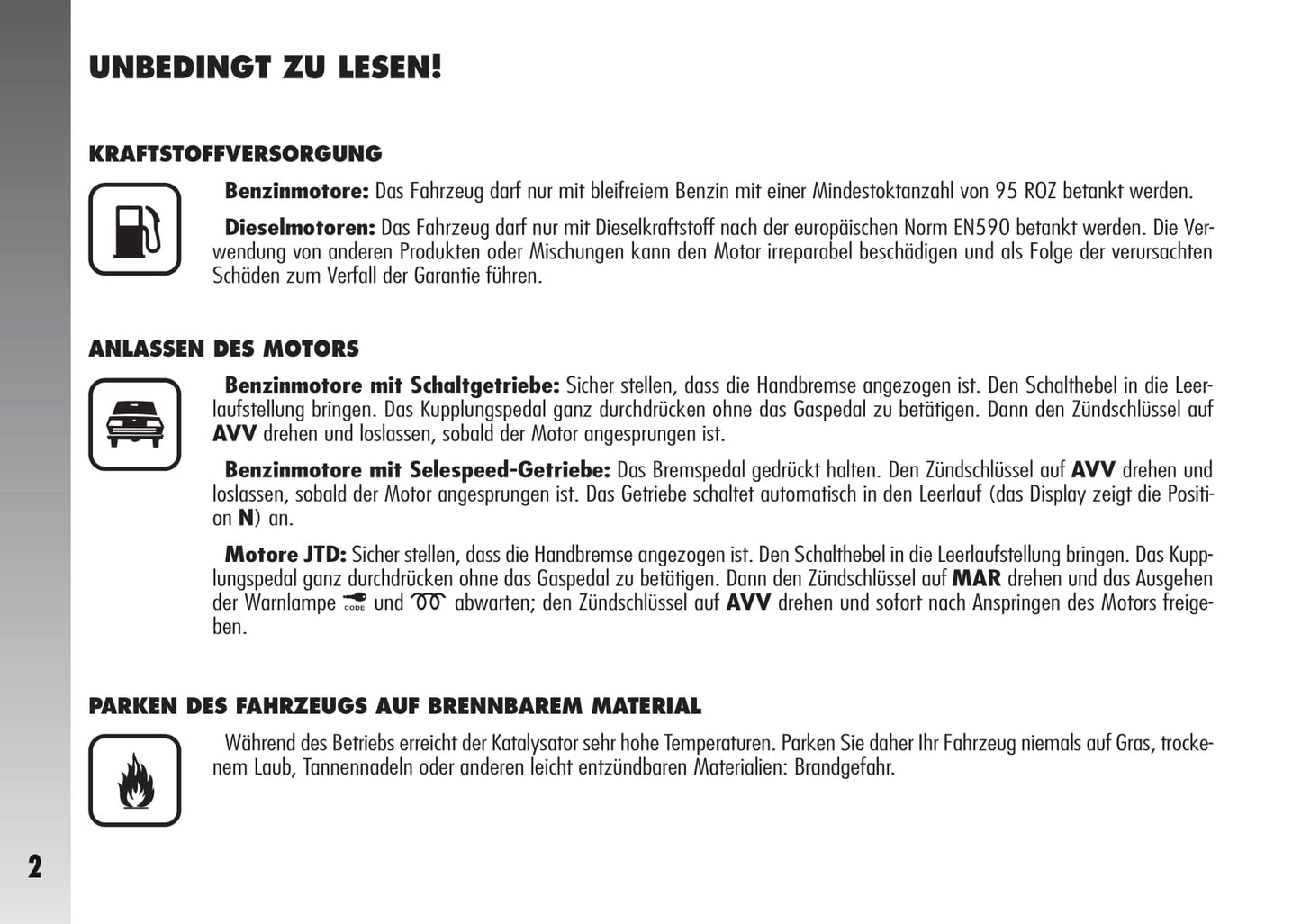 2007-2010 Alfa Romeo 147 Owner's Manual | German