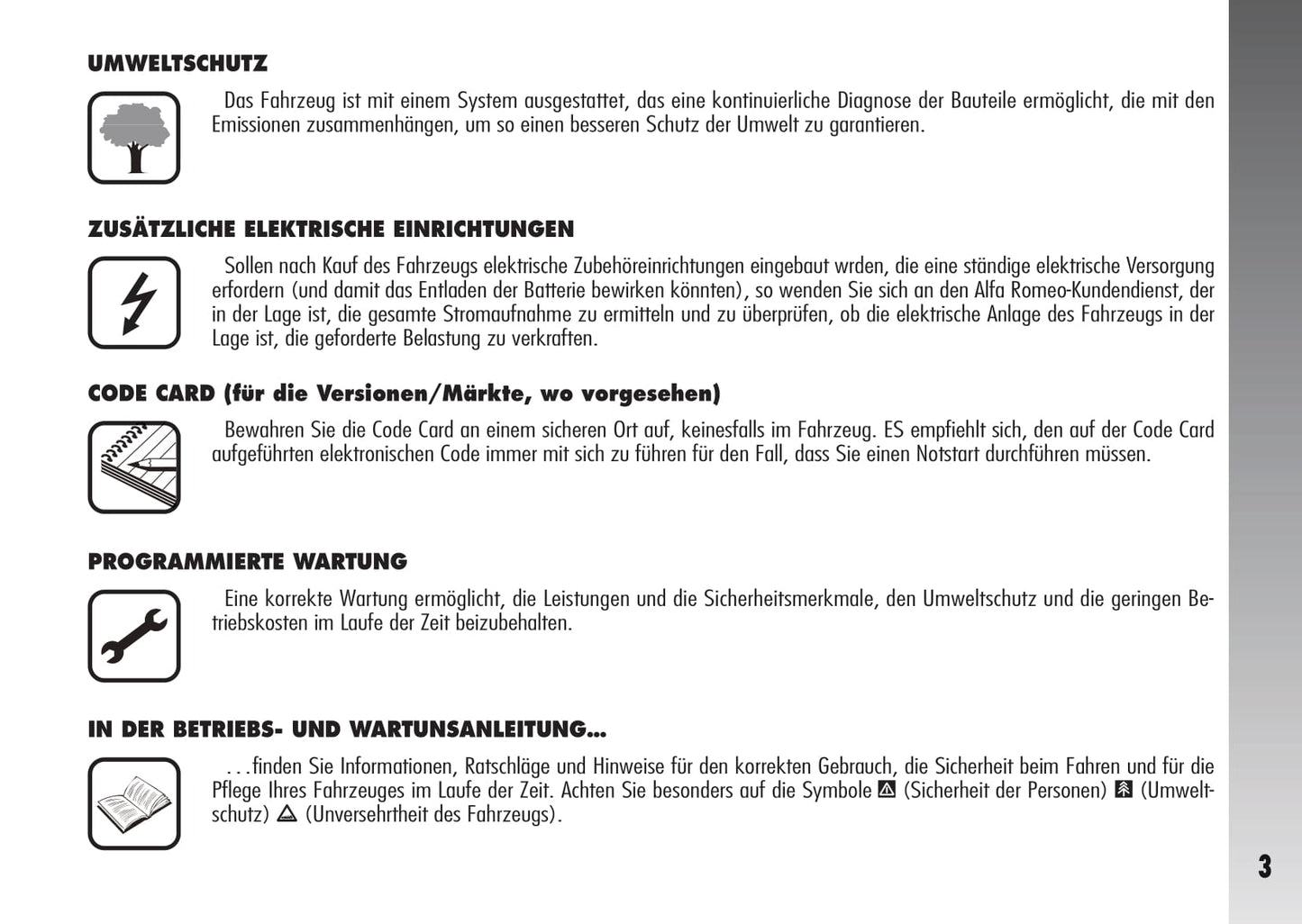 2007-2010 Alfa Romeo 147 Owner's Manual | German