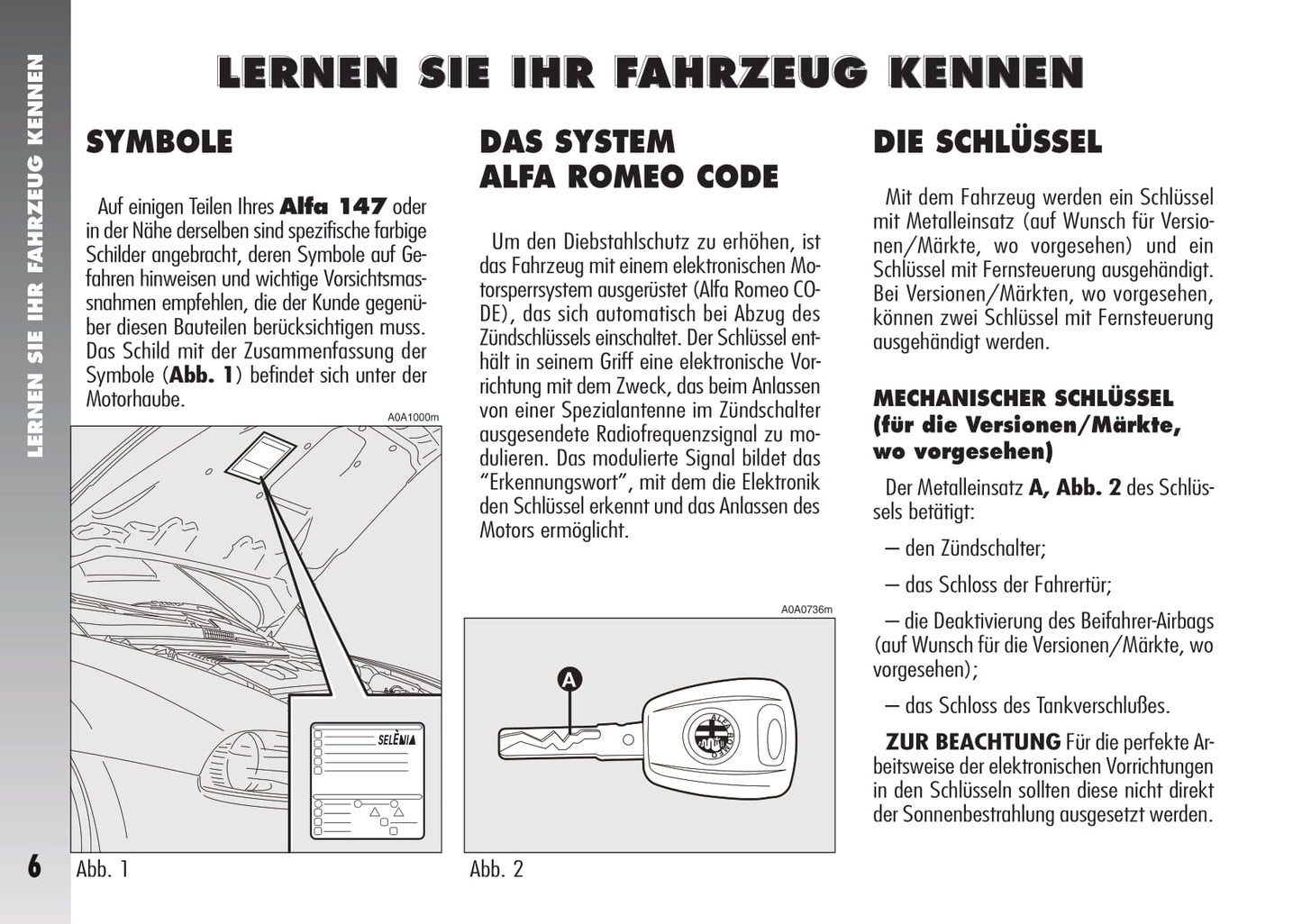 2007-2010 Alfa Romeo 147 Owner's Manual | German