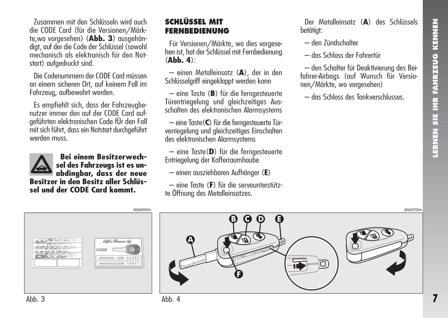 2007-2010 Alfa Romeo 147 Owner's Manual | German