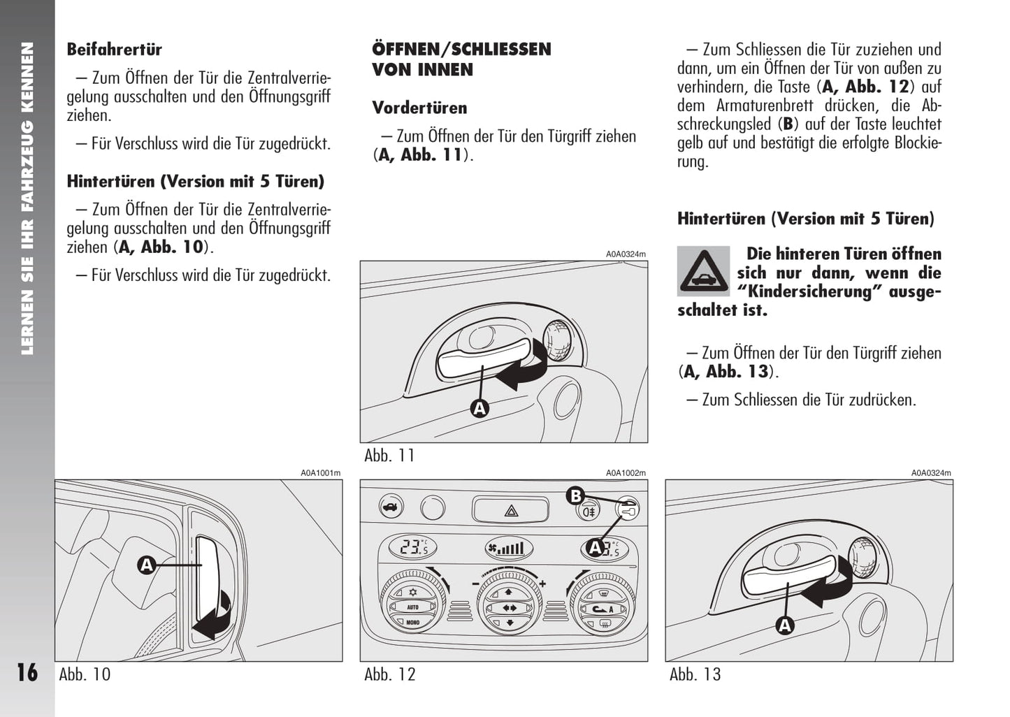 2007-2010 Alfa Romeo 147 Owner's Manual | German