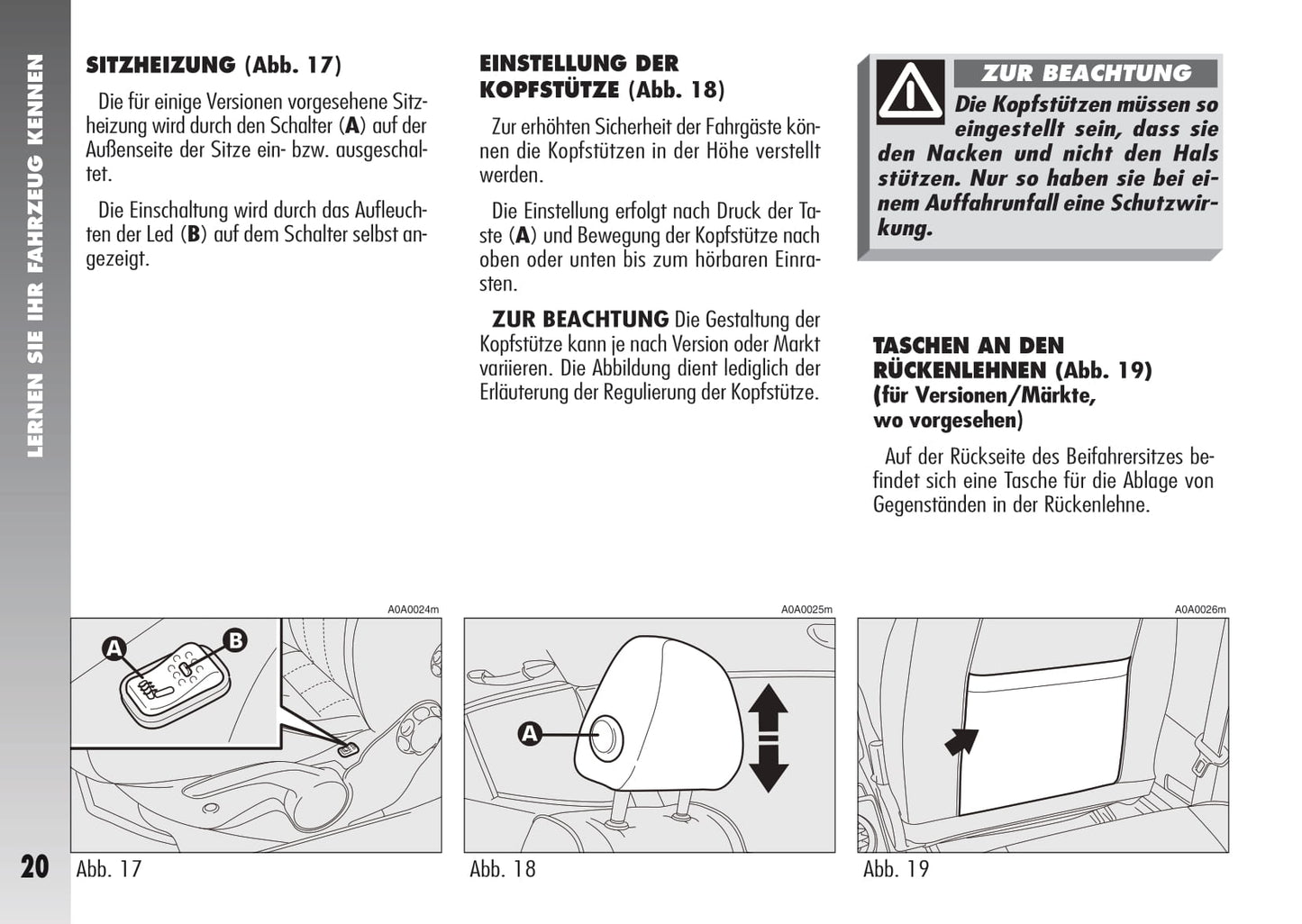 2007-2010 Alfa Romeo 147 Owner's Manual | German