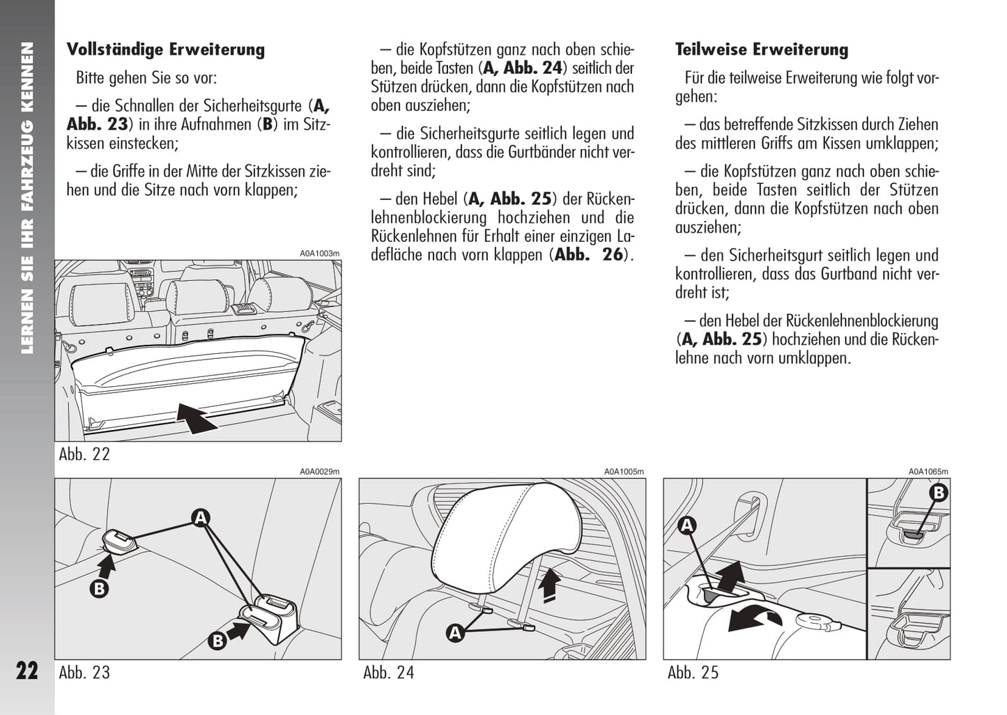 2007-2010 Alfa Romeo 147 Owner's Manual | German