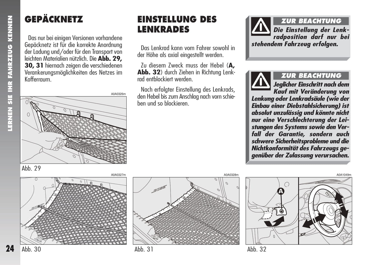 2007-2010 Alfa Romeo 147 Owner's Manual | German