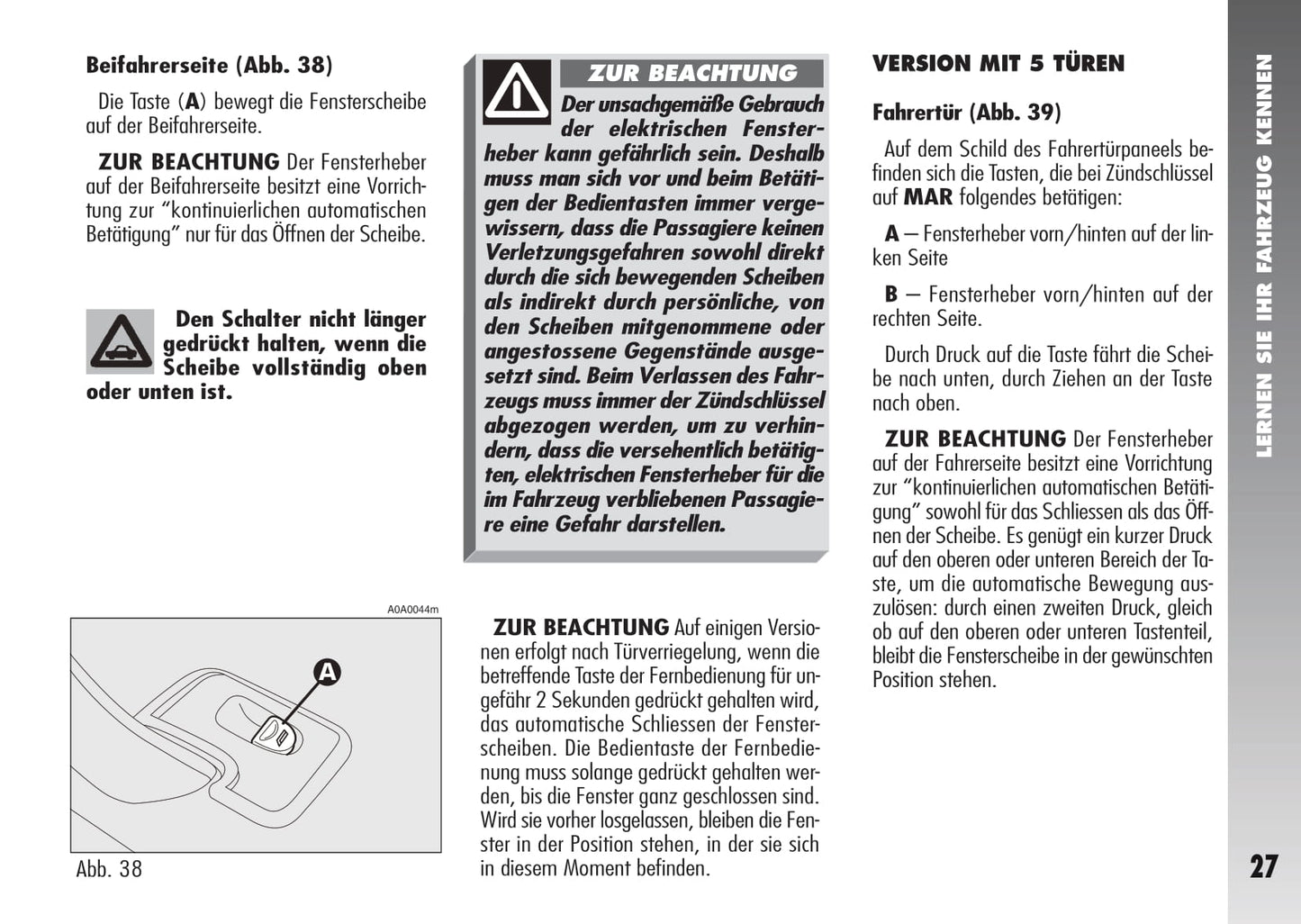 2007-2010 Alfa Romeo 147 Owner's Manual | German