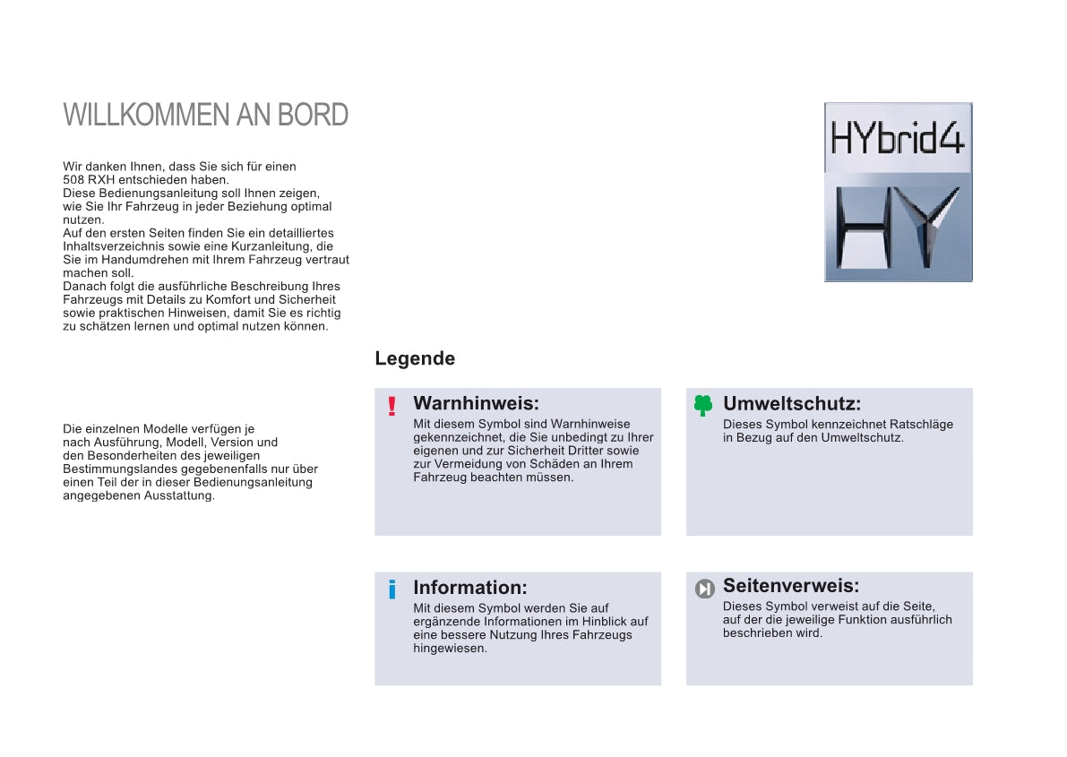 2013-2014 Peugeot 508 RXH/508 RXH HYbrid4 Owner's Manual | German