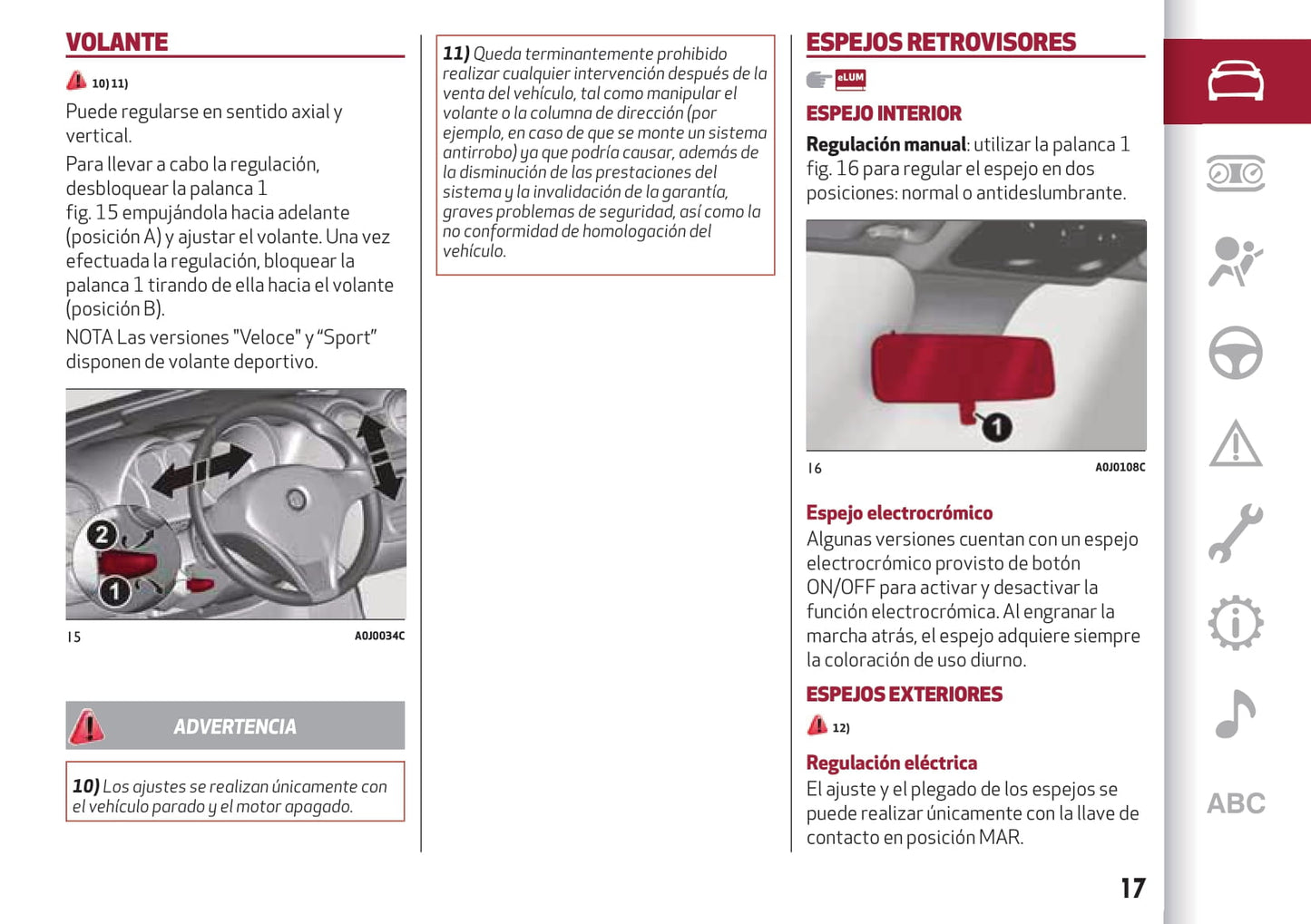2016-2020 Alfa Romeo MiTo Manuel du propriétaire | Espagnol