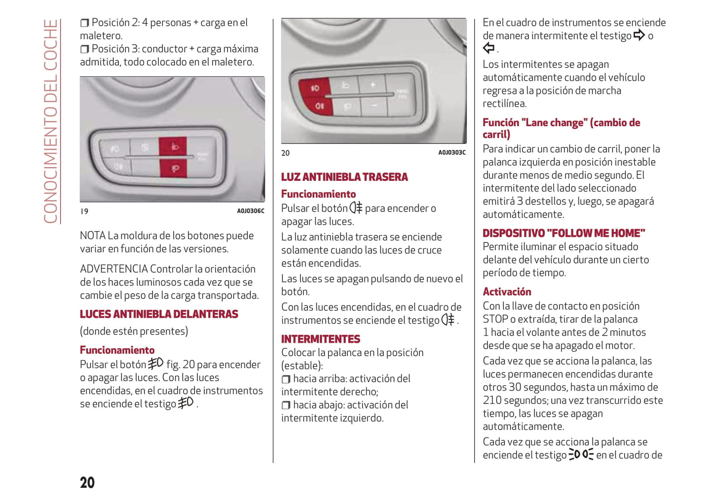 2016-2020 Alfa Romeo MiTo Manuel du propriétaire | Espagnol