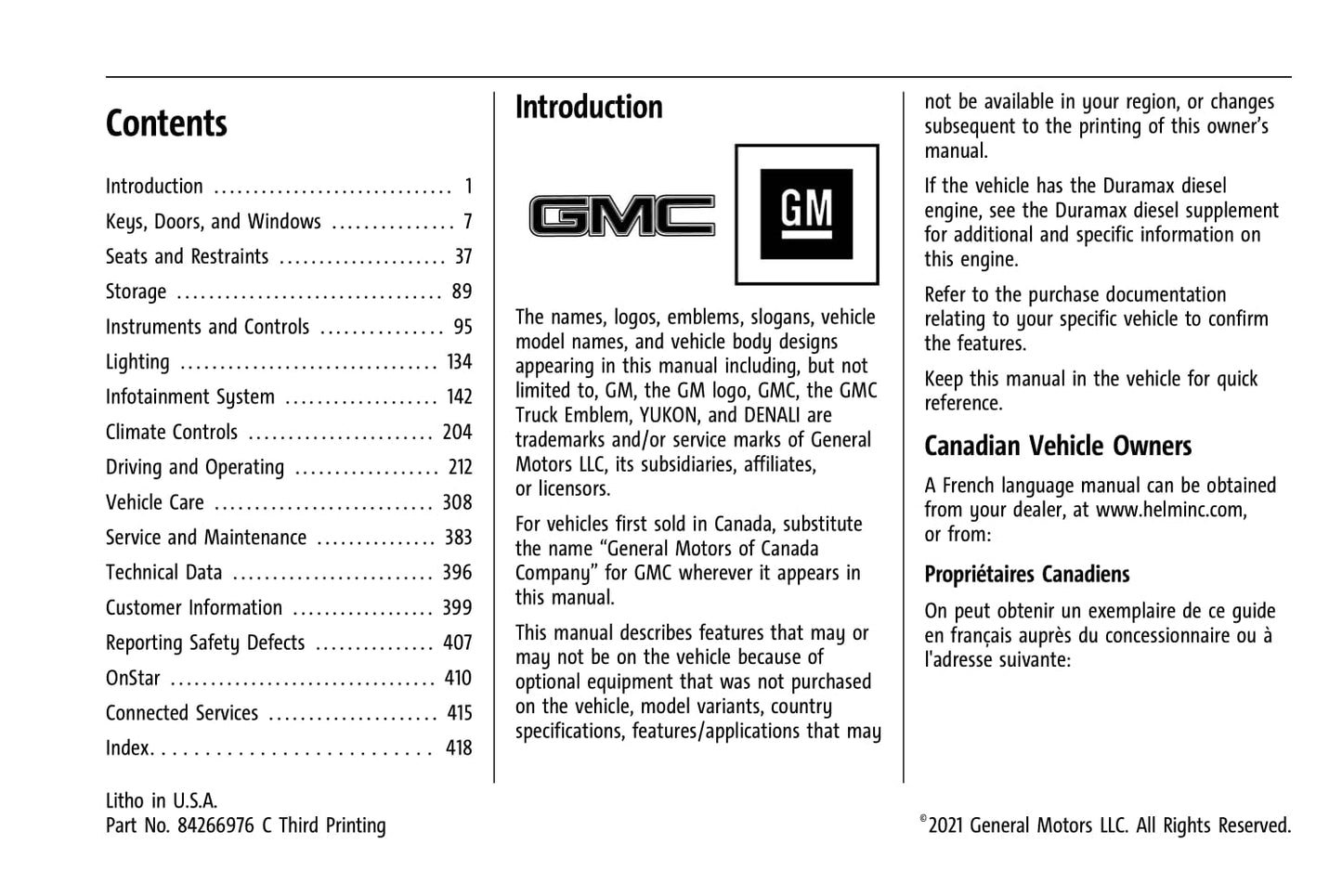 2021 GMC Yukon Manuel du propriétaire | Anglais
