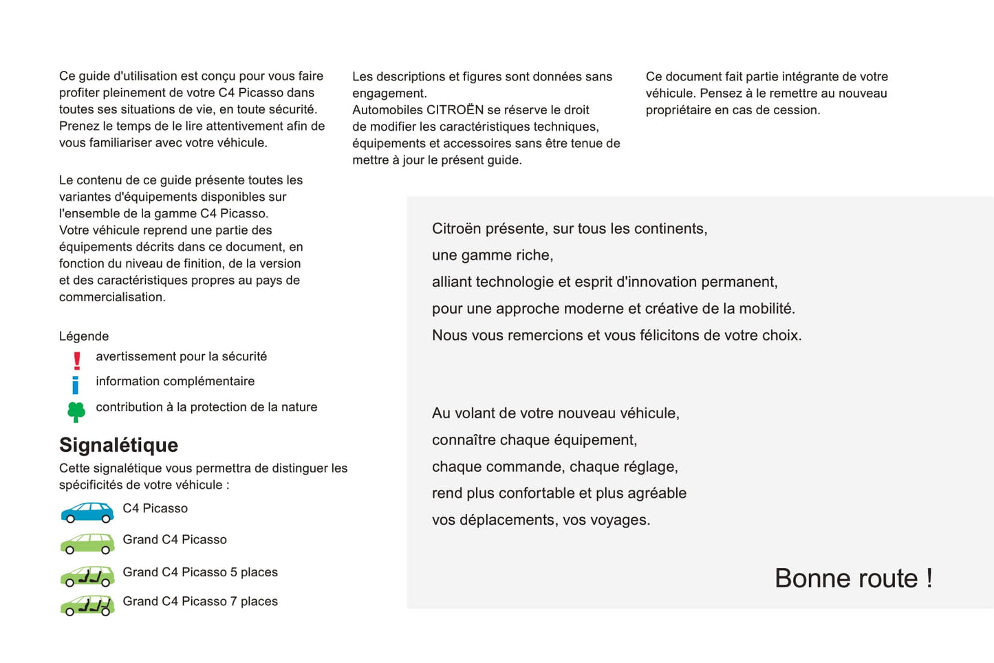 2016-2018 Citroën C4 Picasso/Grand C4 Picasso Manuel du propriétaire | Français