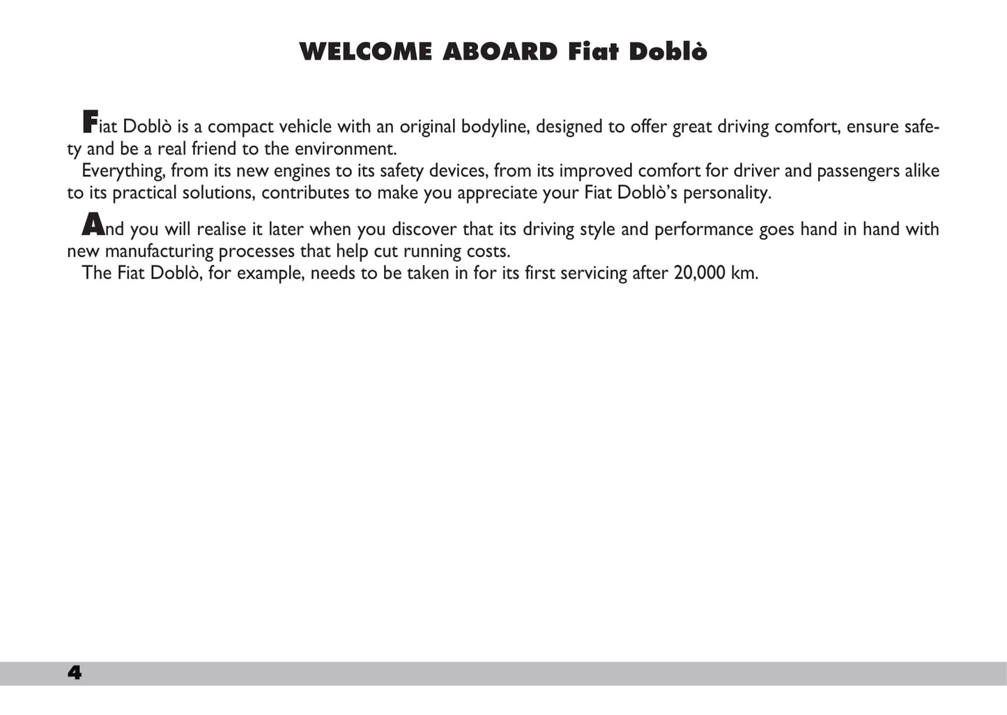 2009-2010 Fiat Doblò Owner's Manual | English