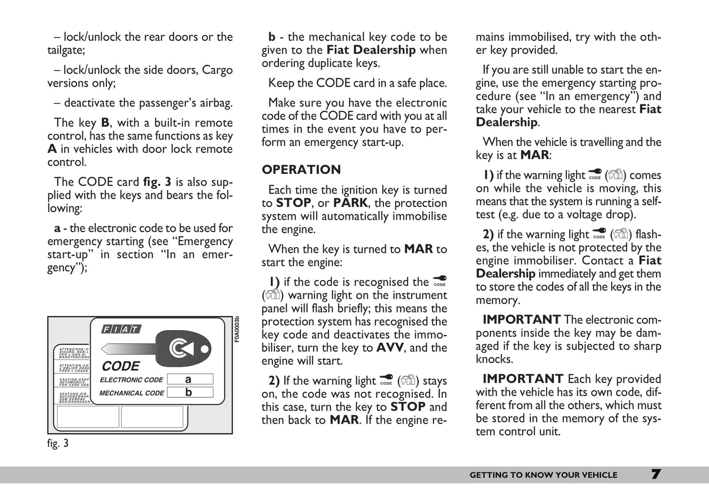 2009-2010 Fiat Doblò Owner's Manual | English