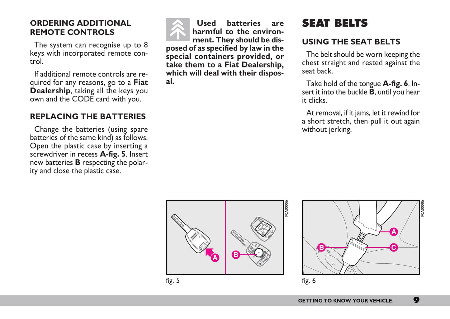 2009-2010 Fiat Doblò Owner's Manual | English