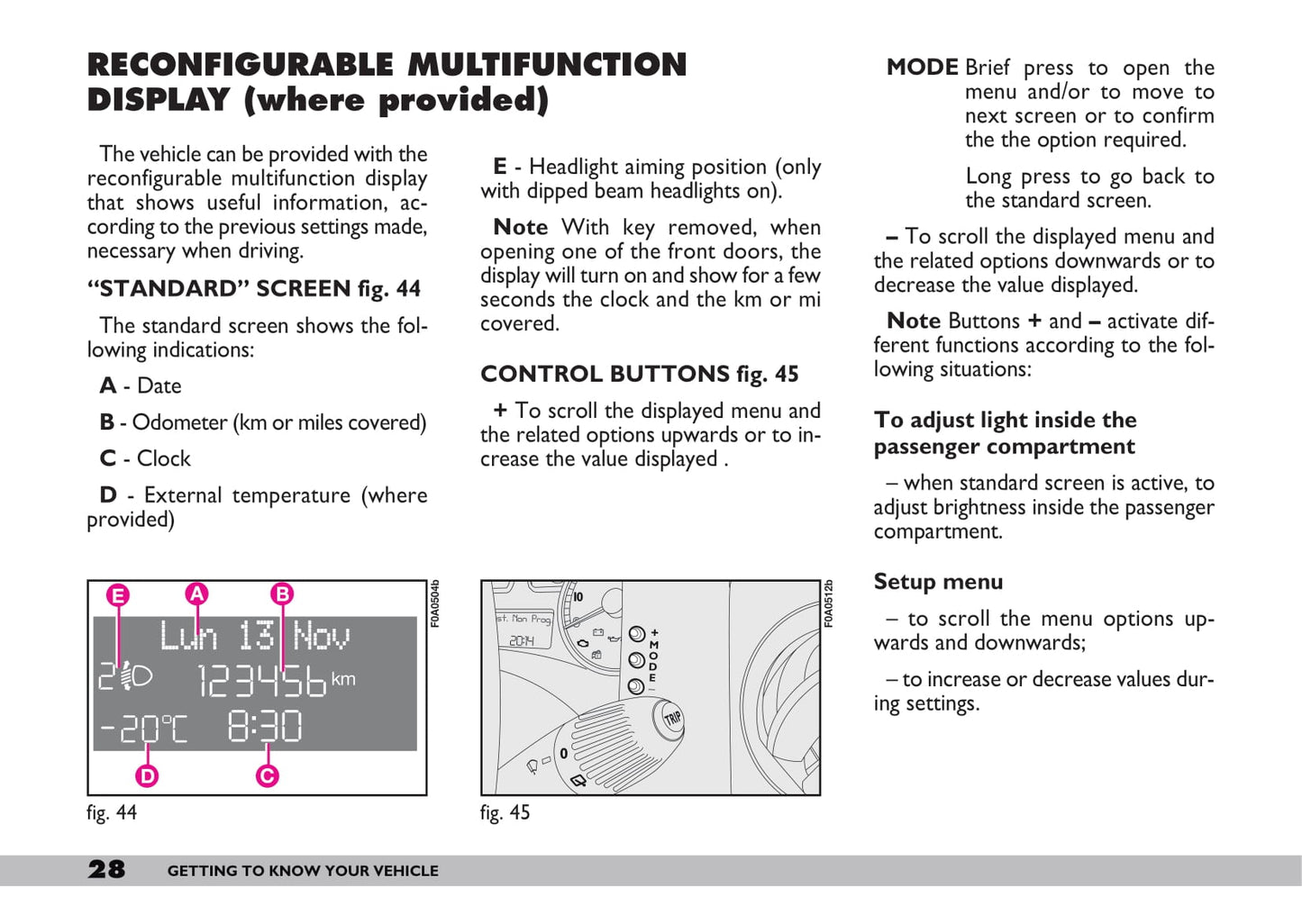 2009-2010 Fiat Doblò Owner's Manual | English