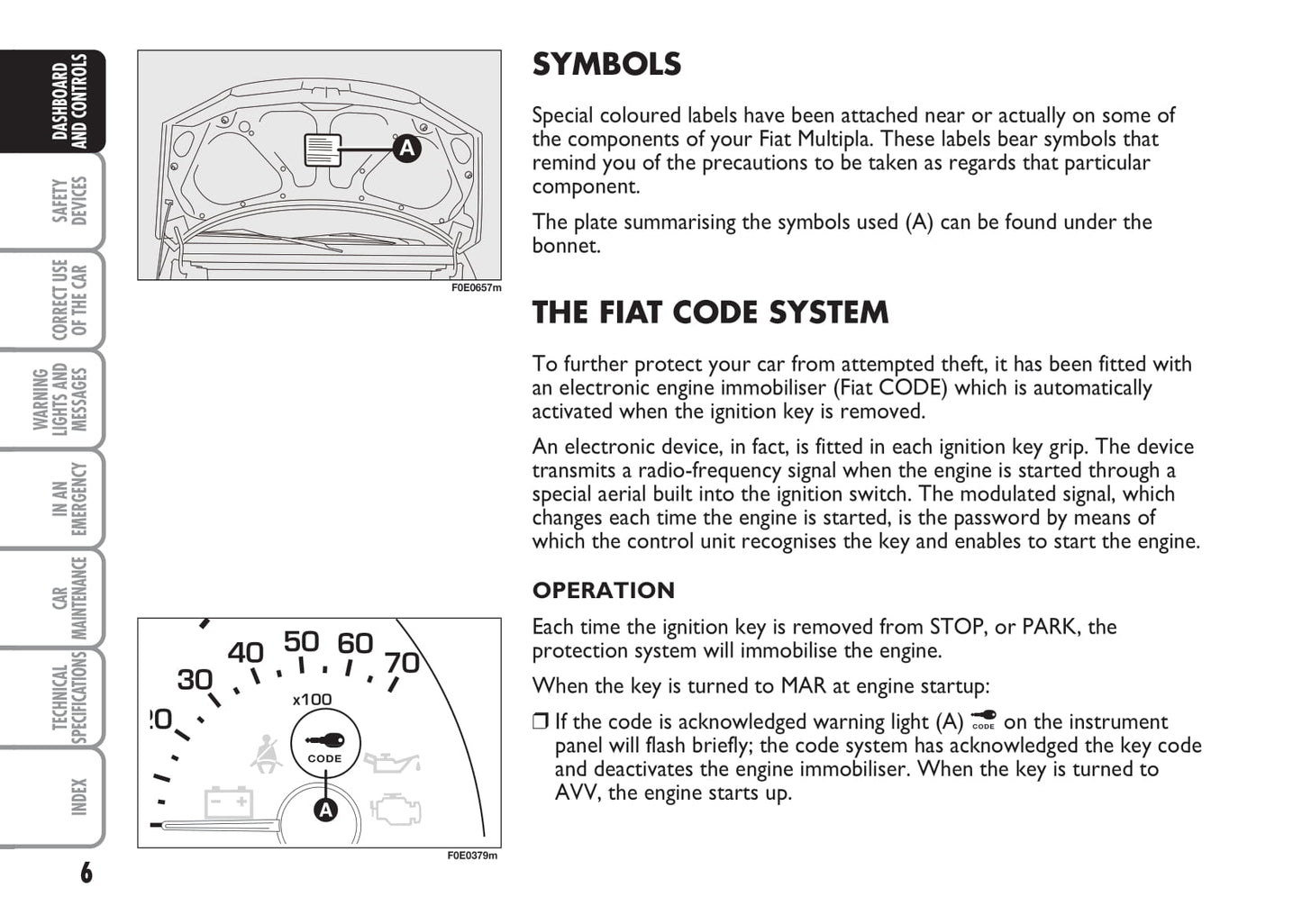 2007-2008 Fiat Multipla Owner's Manual | English