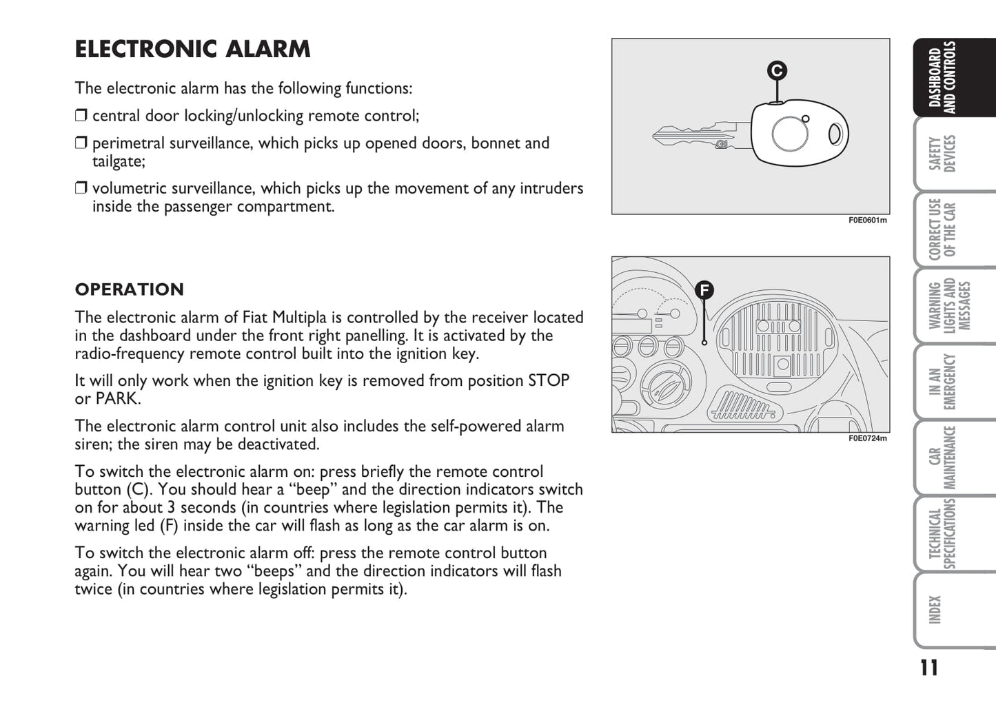 2007-2008 Fiat Multipla Owner's Manual | English
