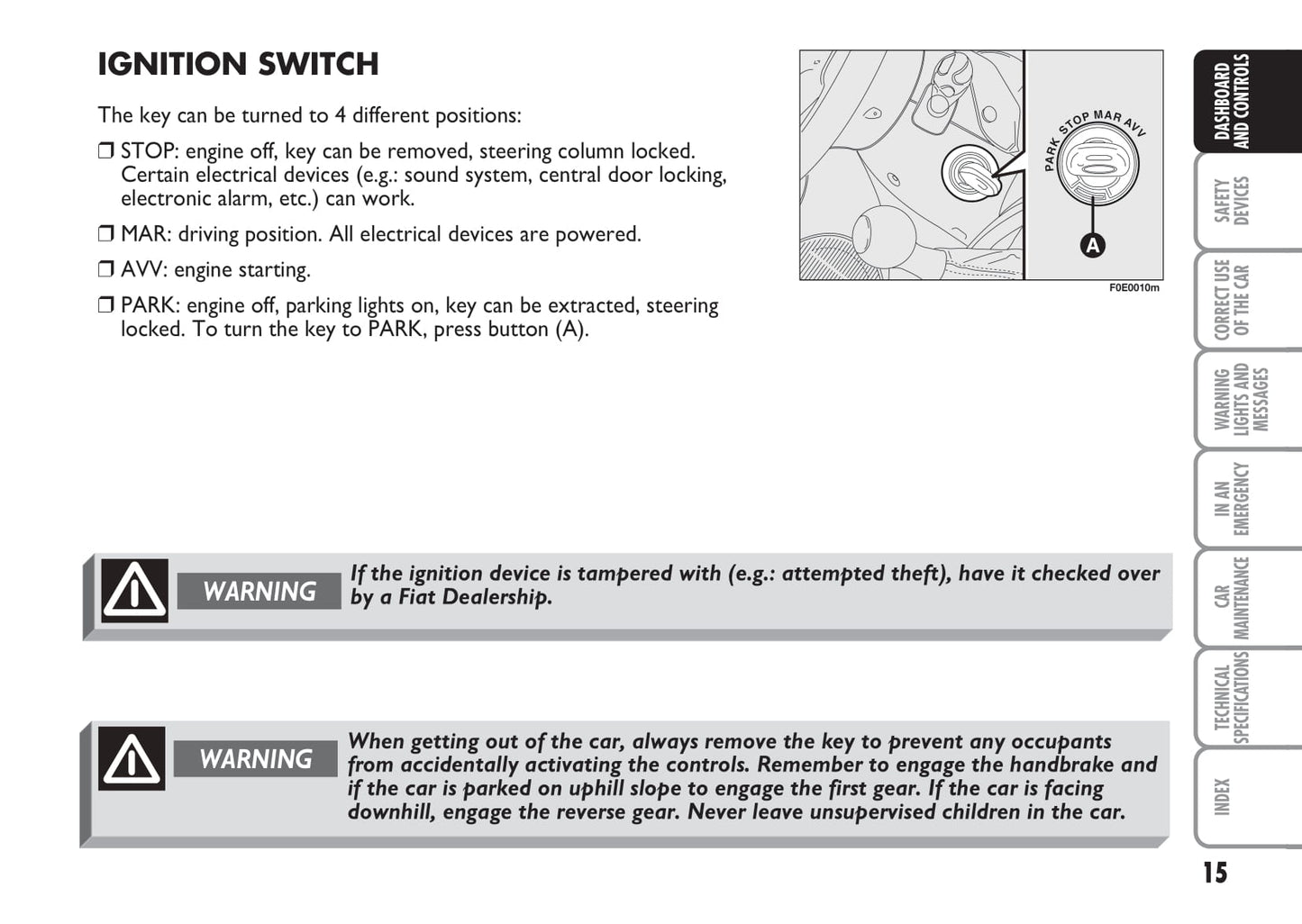 2007-2008 Fiat Multipla Owner's Manual | English