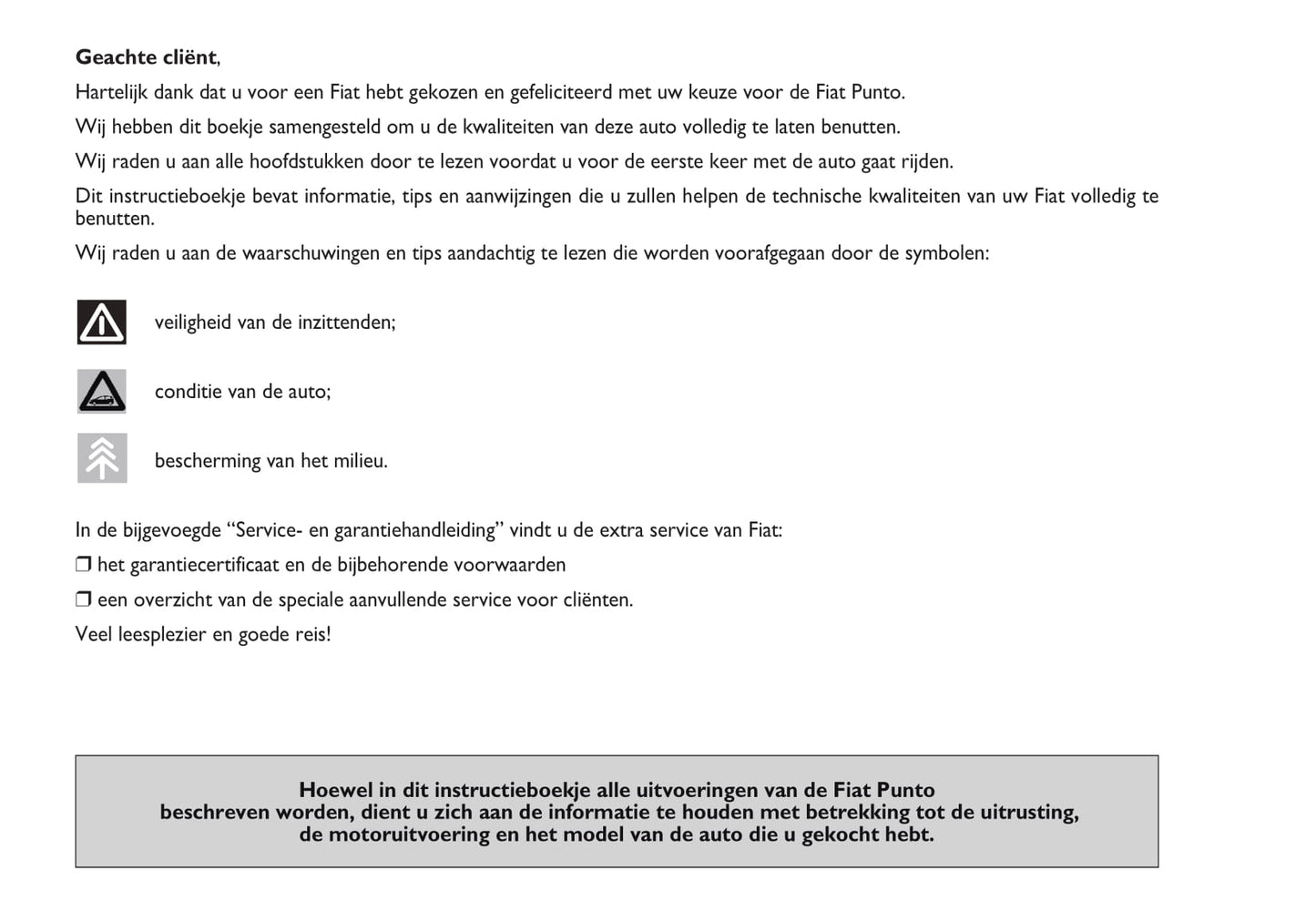 2009-2010 Fiat Punto/Punto Evo Owner's Manual | Dutch