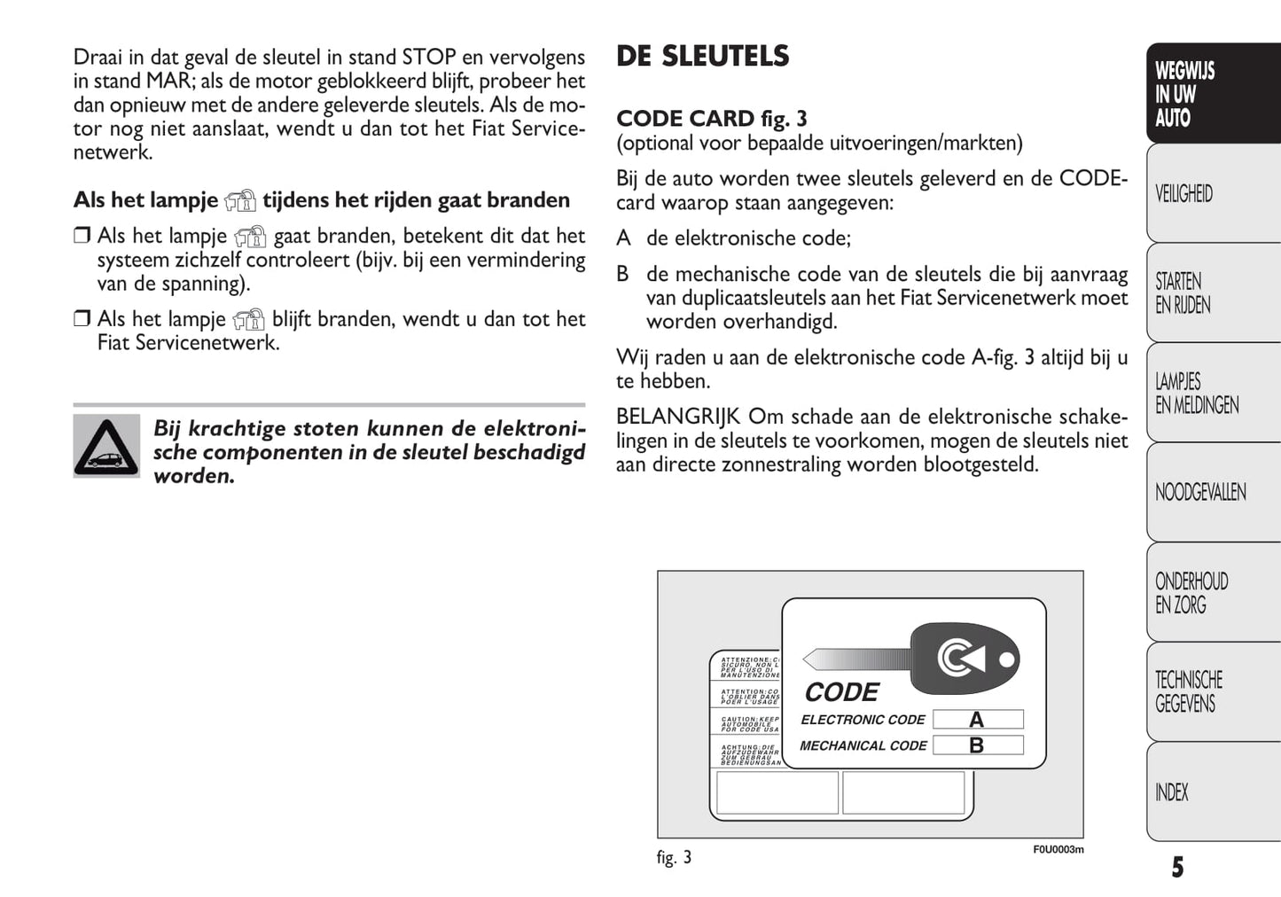 2009-2010 Fiat Punto/Punto Evo Owner's Manual | Dutch
