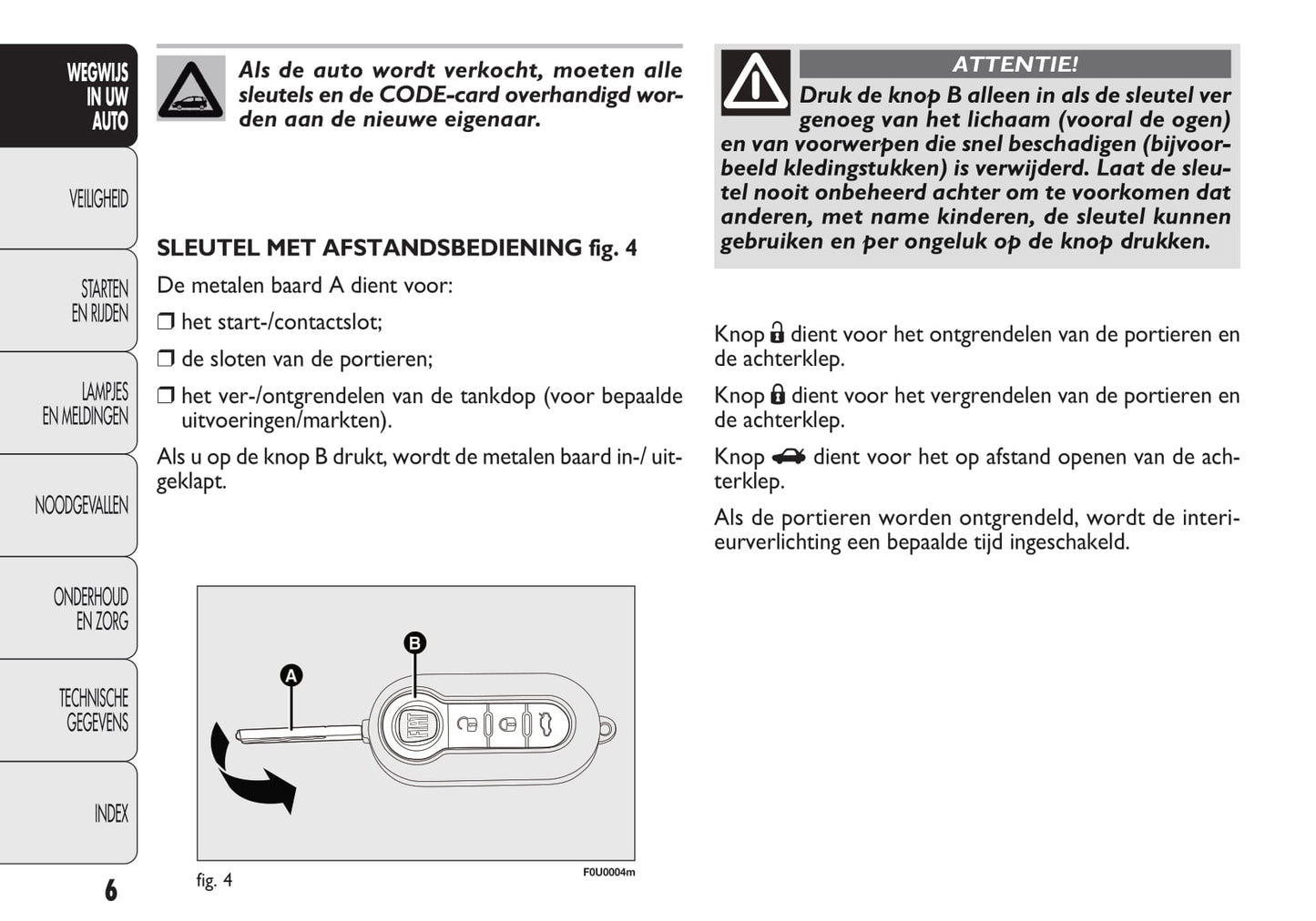 2009-2010 Fiat Punto/Punto Evo Owner's Manual | Dutch
