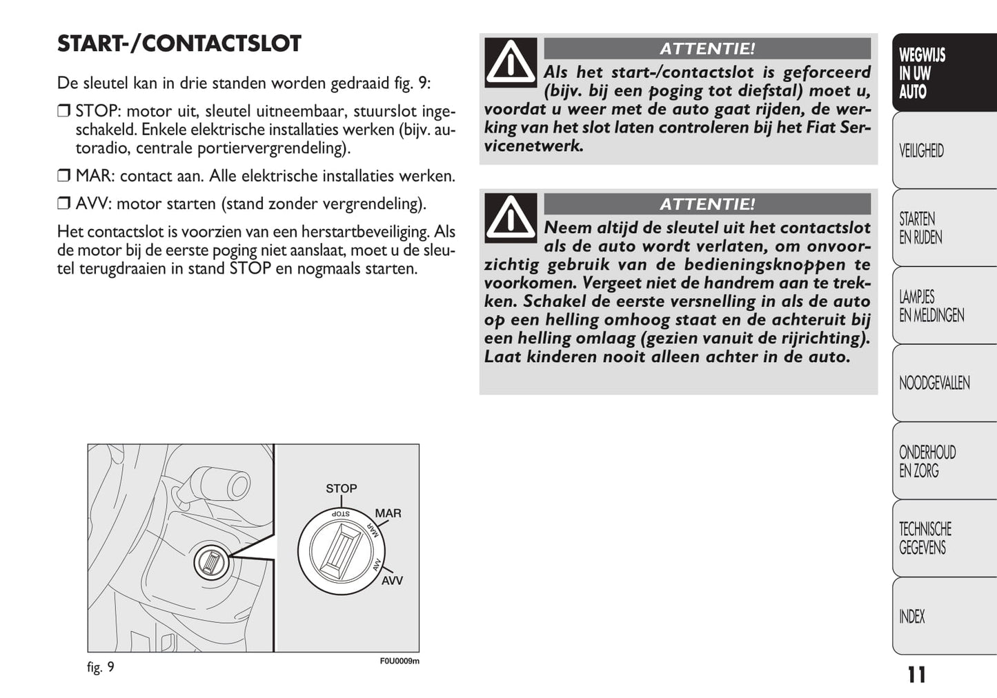 2009-2010 Fiat Punto/Punto Evo Owner's Manual | Dutch