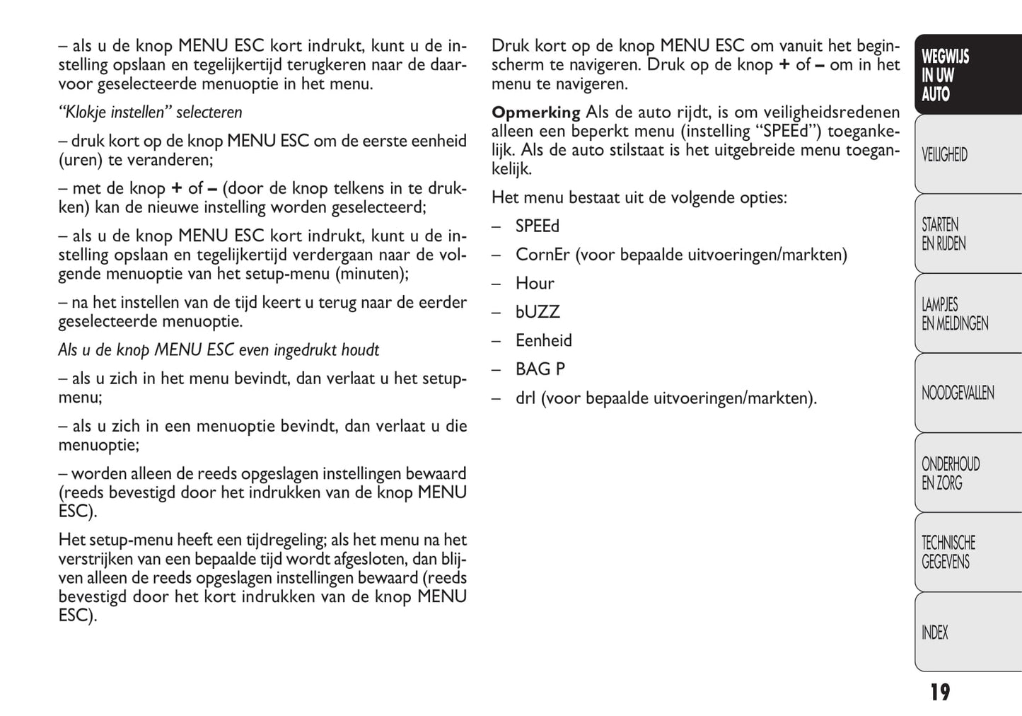 2009-2010 Fiat Punto/Punto Evo Owner's Manual | Dutch