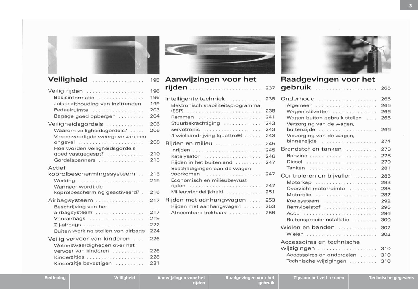 2002-2005 Audi A4 Cabriolet Owner's Manual | Dutch