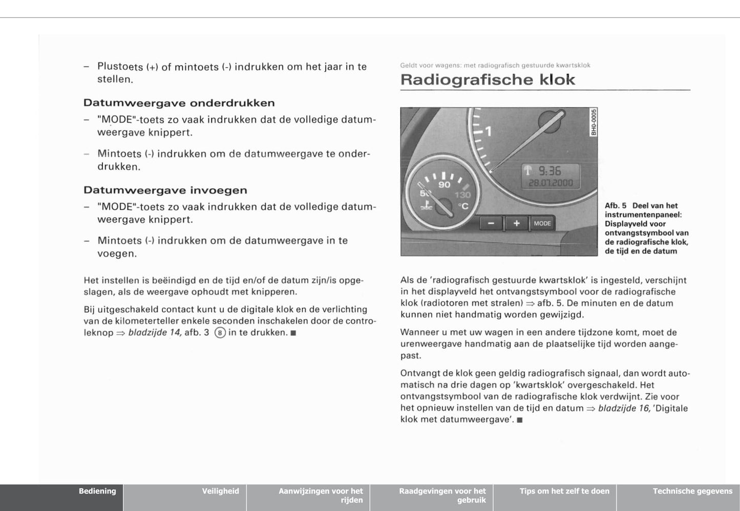 2002-2005 Audi A4 Cabriolet Owner's Manual | Dutch