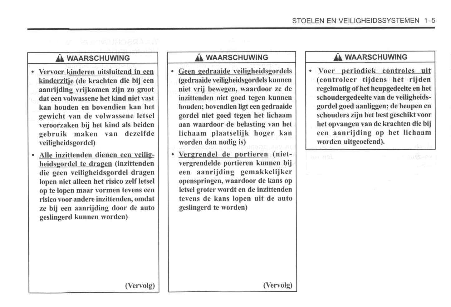 2000-2004 Daewoo Tacuma Owner's Manual | Dutch
