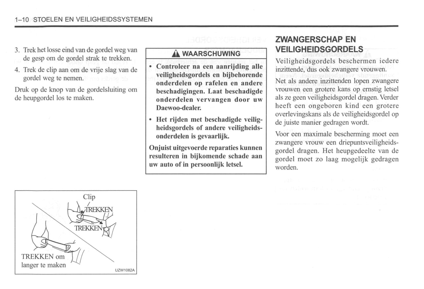2000-2004 Daewoo Tacuma Owner's Manual | Dutch
