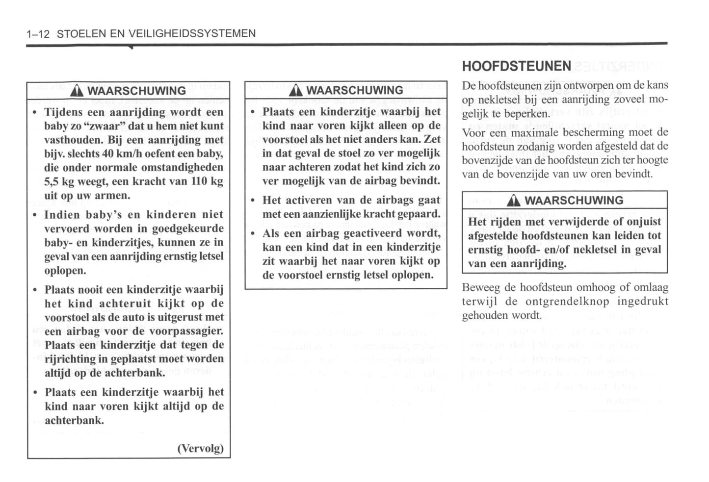 2000-2004 Daewoo Tacuma Owner's Manual | Dutch