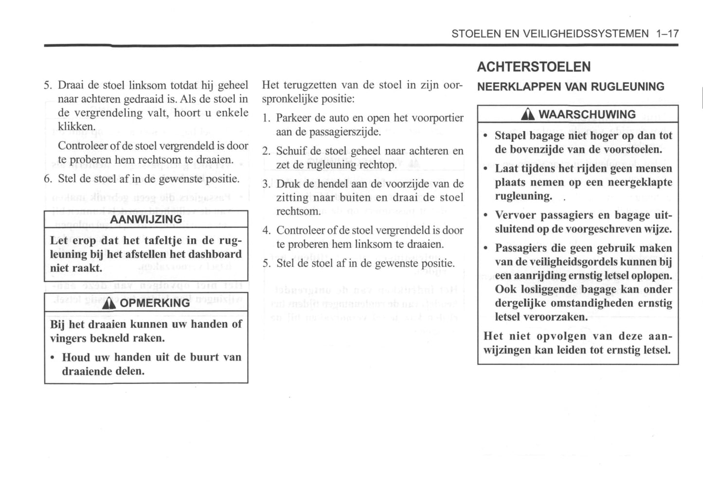 2000-2004 Daewoo Tacuma Owner's Manual | Dutch