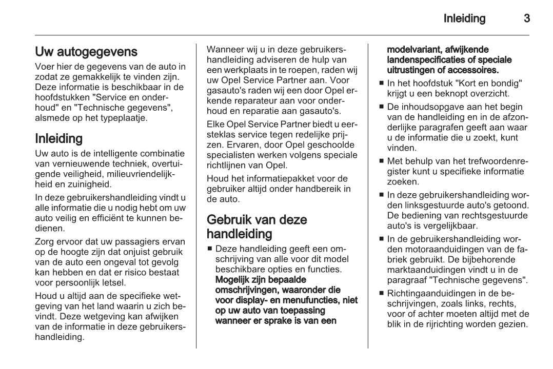 2015 Opel Meriva Owner's Manual | Dutch