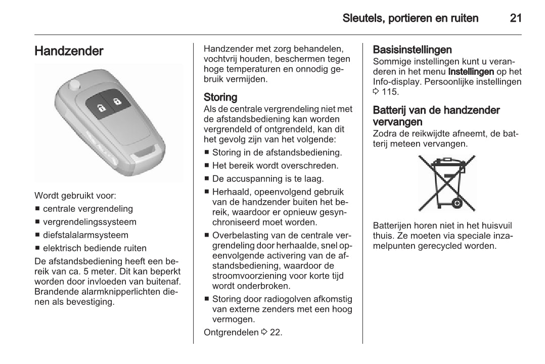 2015 Opel Meriva Owner's Manual | Dutch