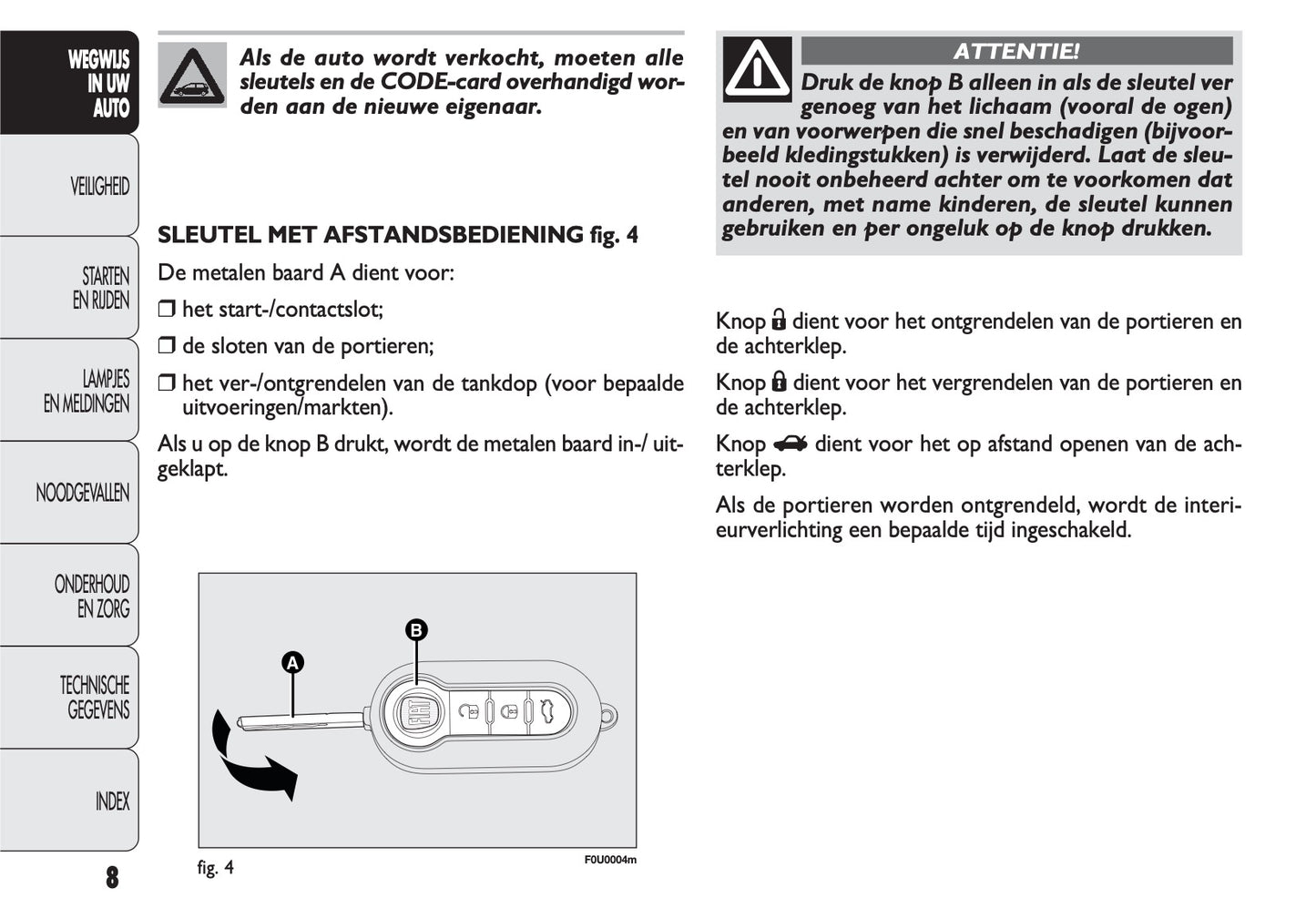 2011-2012 Fiat Punto/Punto Evo Owner's Manual | Dutch