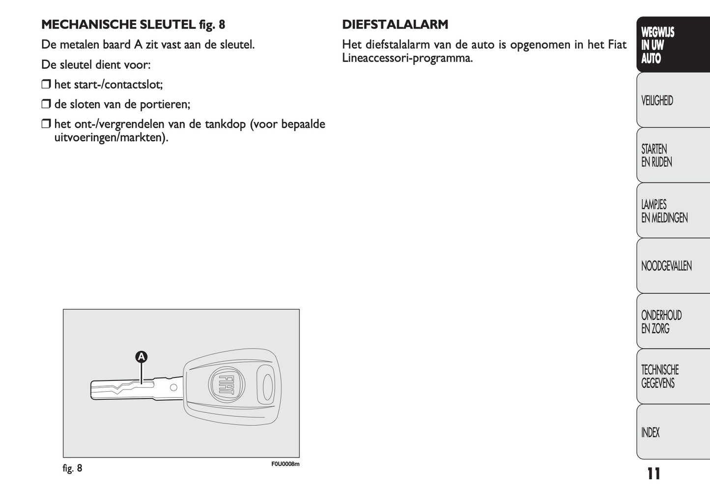 2011-2012 Fiat Punto/Punto Evo Owner's Manual | Dutch