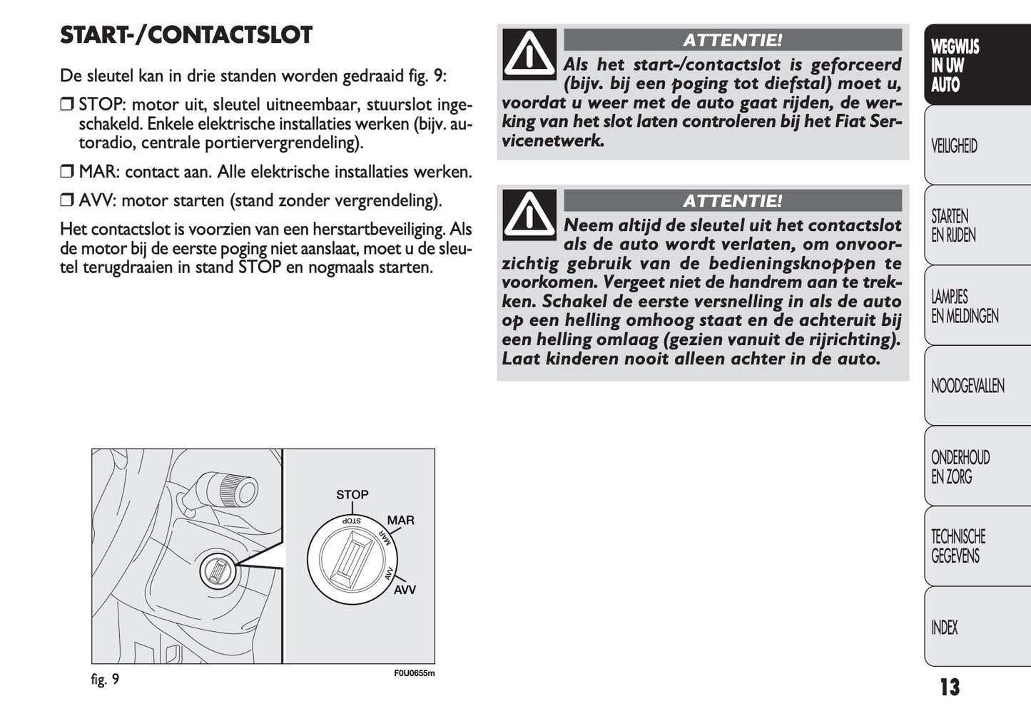 2011-2012 Fiat Punto/Punto Evo Owner's Manual | Dutch