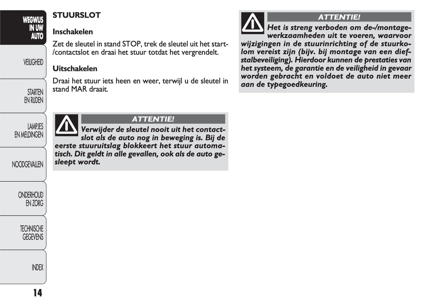 2011-2012 Fiat Punto/Punto Evo Owner's Manual | Dutch