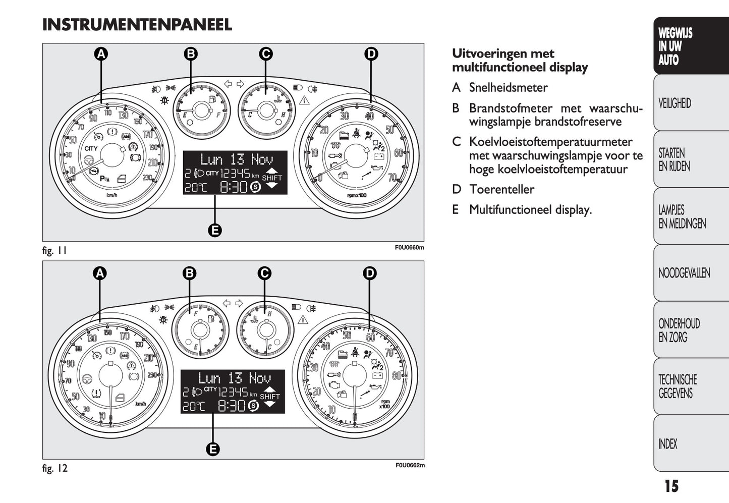 2011-2012 Fiat Punto/Punto Evo Owner's Manual | Dutch
