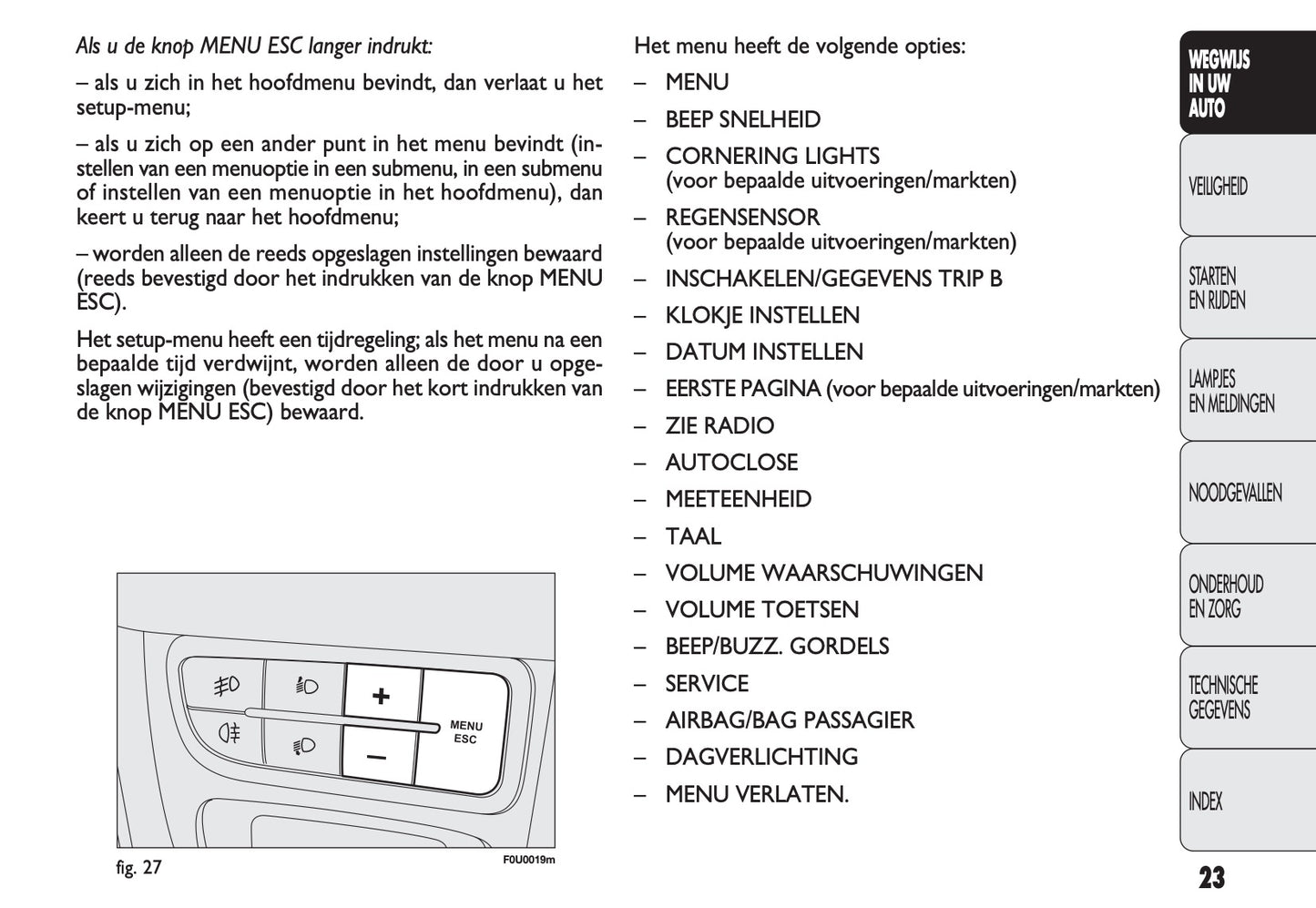 2011-2012 Fiat Punto/Punto Evo Owner's Manual | Dutch